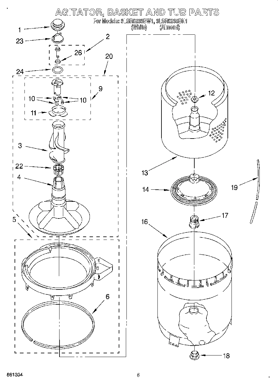 03 - AGITATOR, BASKET AND TUB