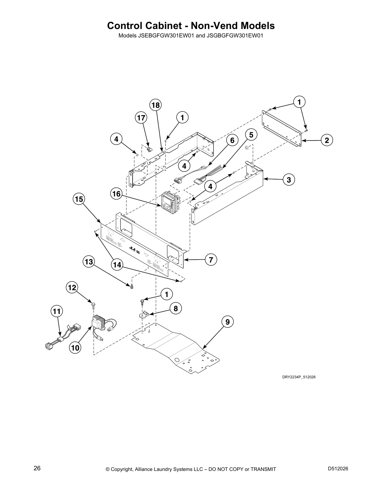 Control Cabinet - Non-Vend Models