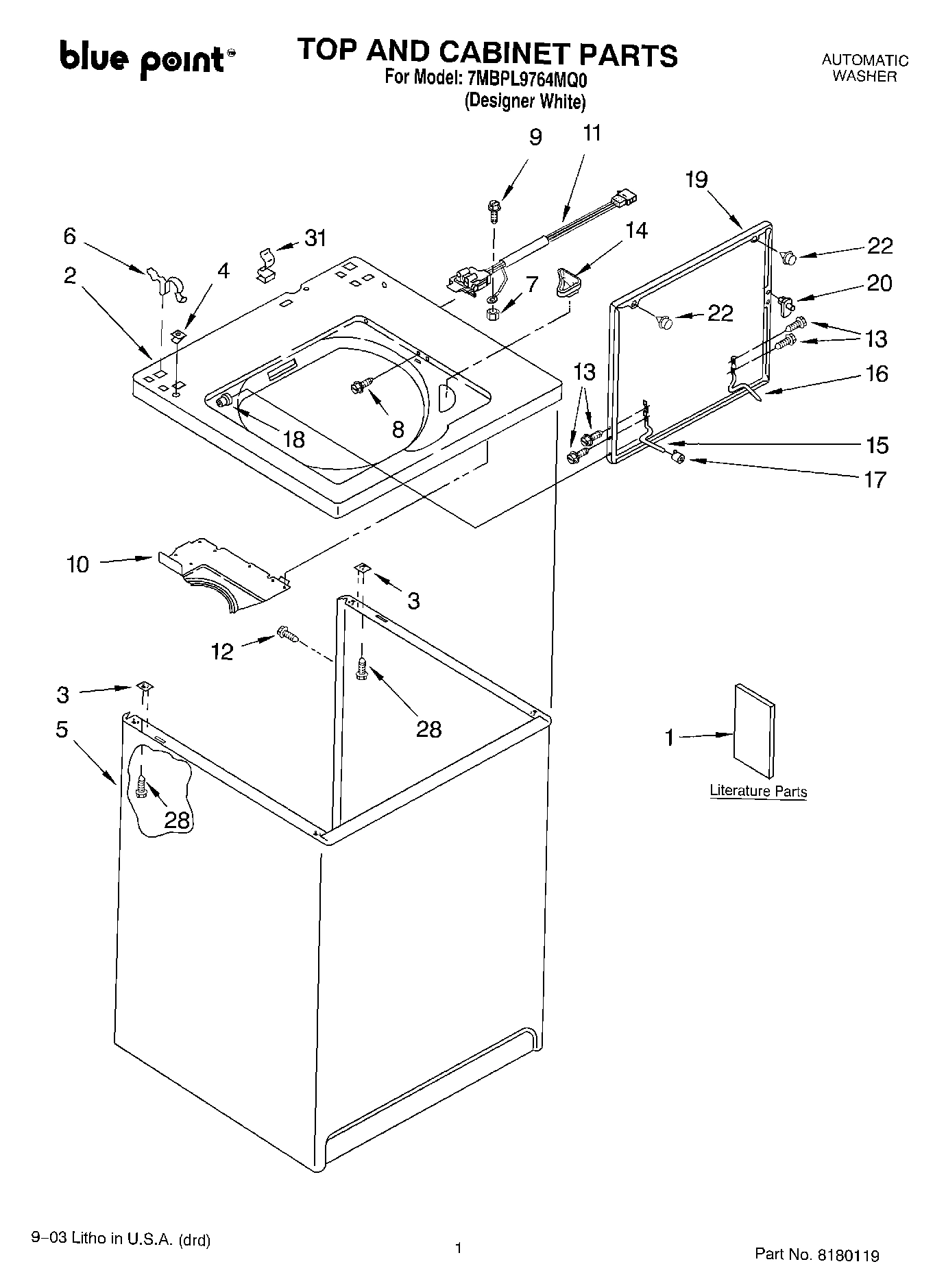 01 - TOP AND CABINET PARTS