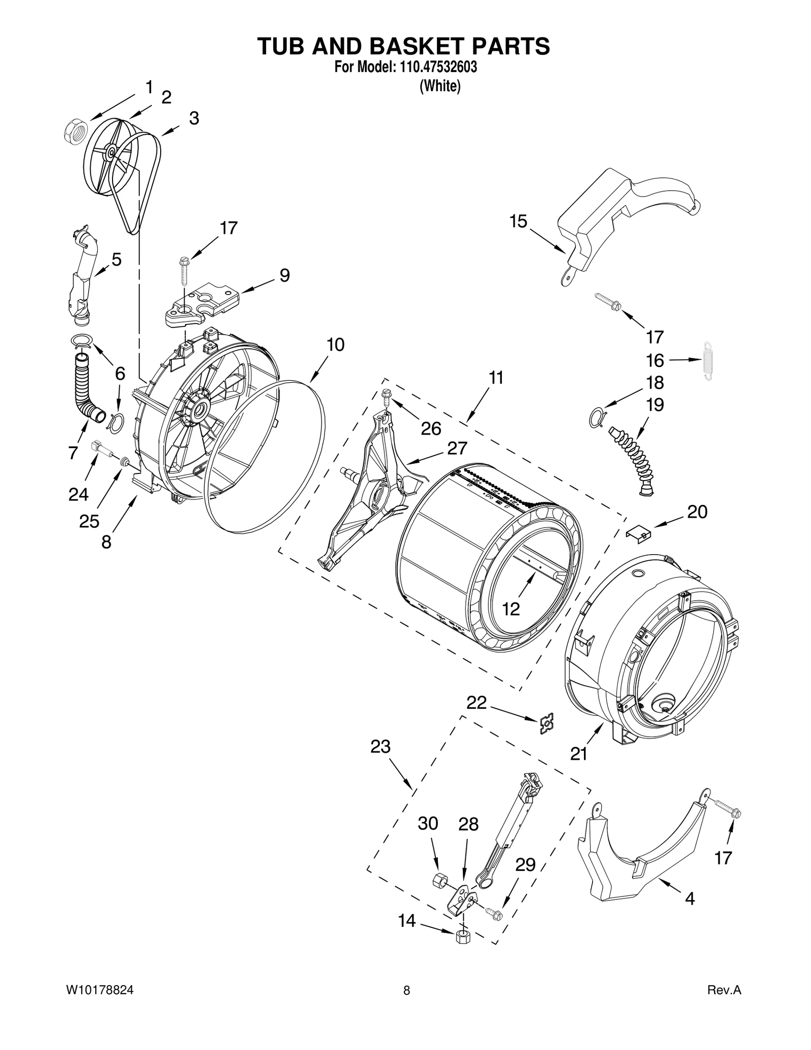 TUB AND BASKET PARTS
