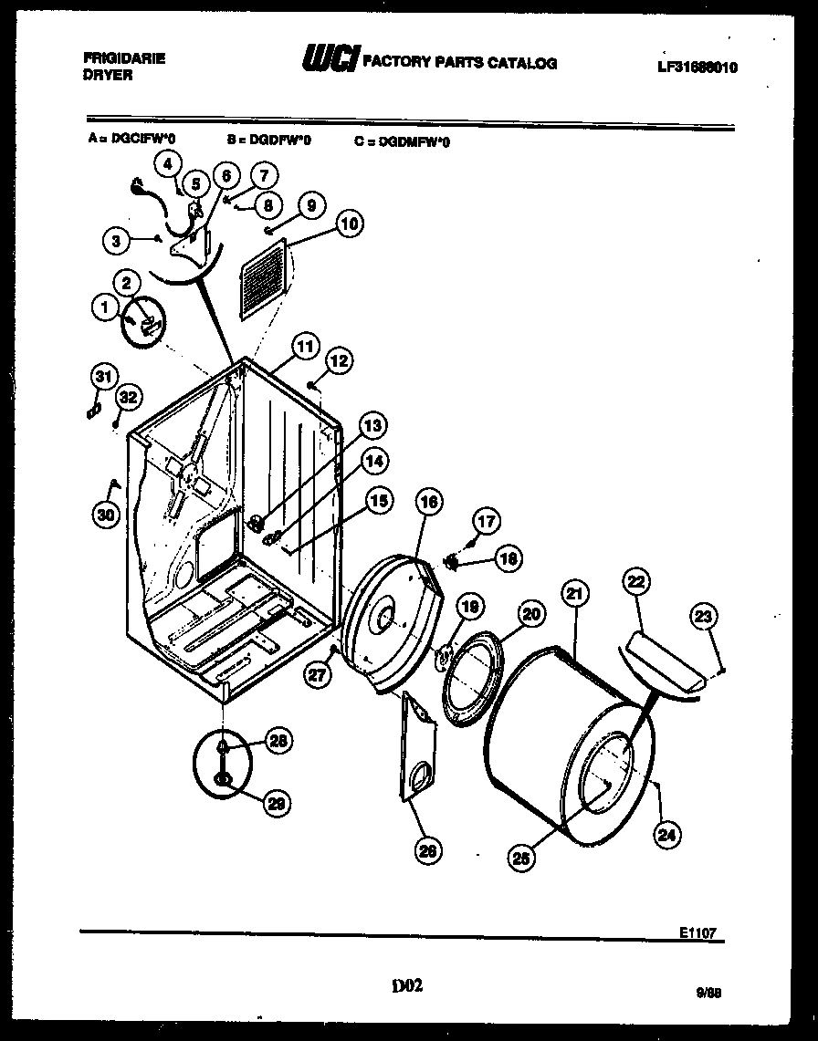 02 - CABINET AND COMPONENT PARTS