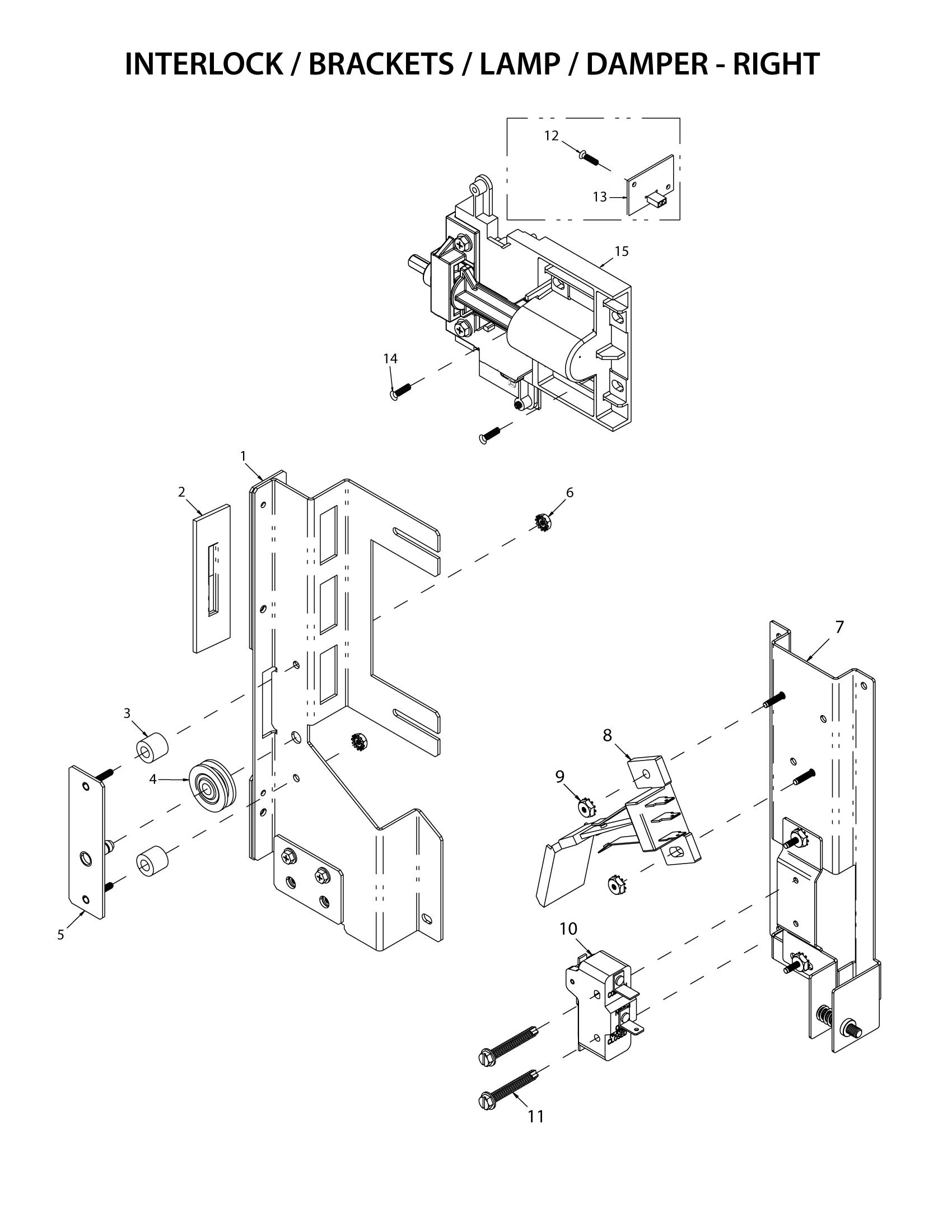 INTERLOCK / BRACKETS / LAMP / DAMPER - RIGHT