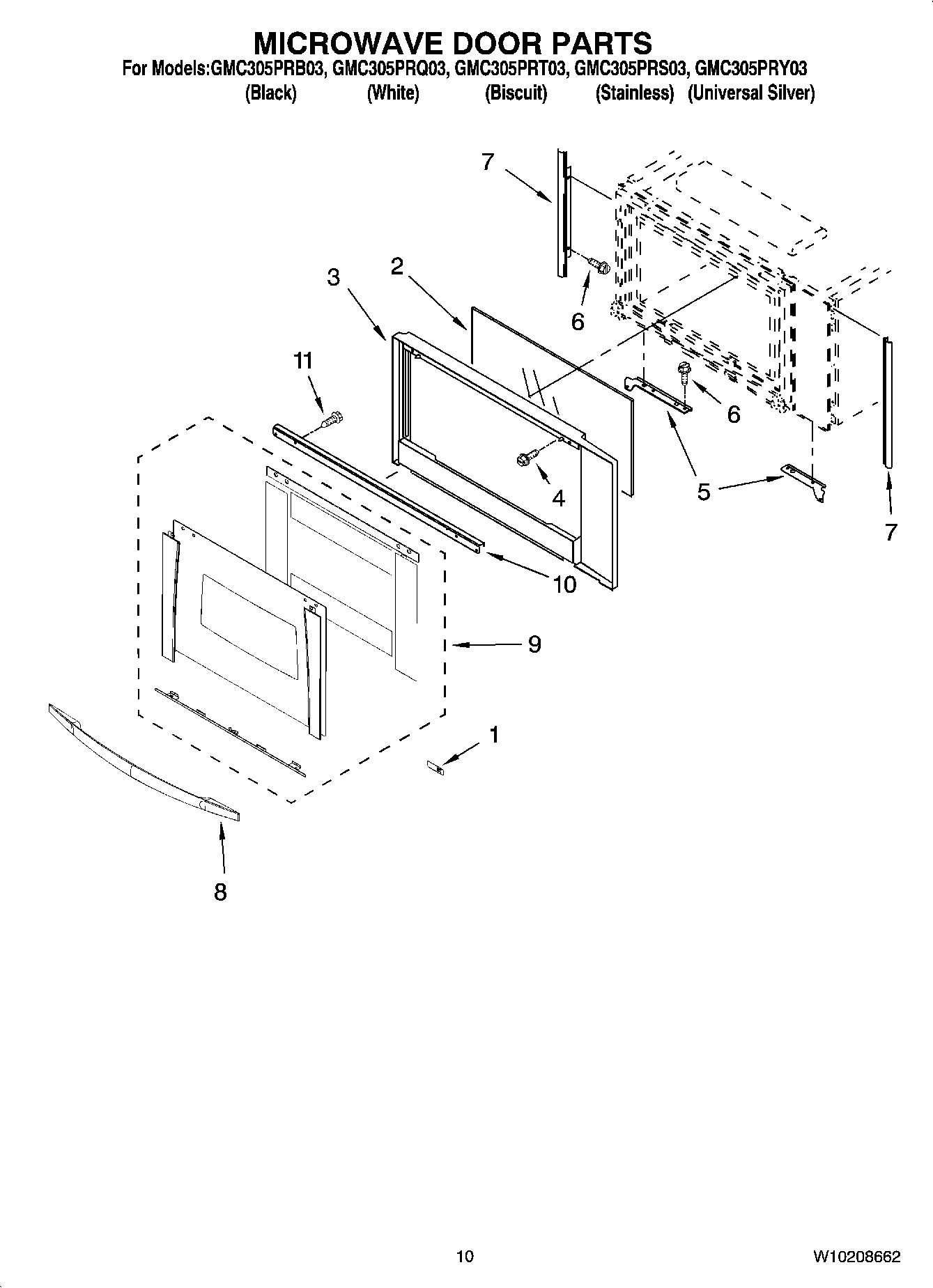 08 - MICROWAVE DOOR PARTS