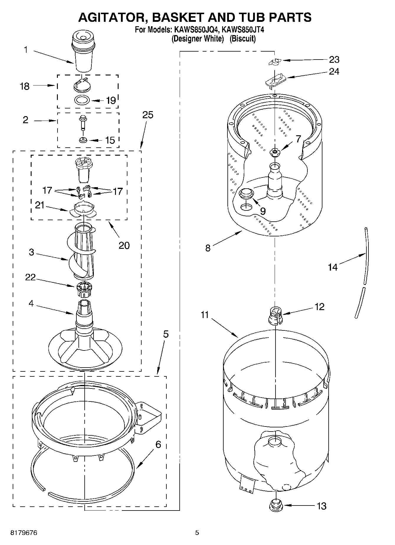 03 - AGITATOR, BASKET AND TUB