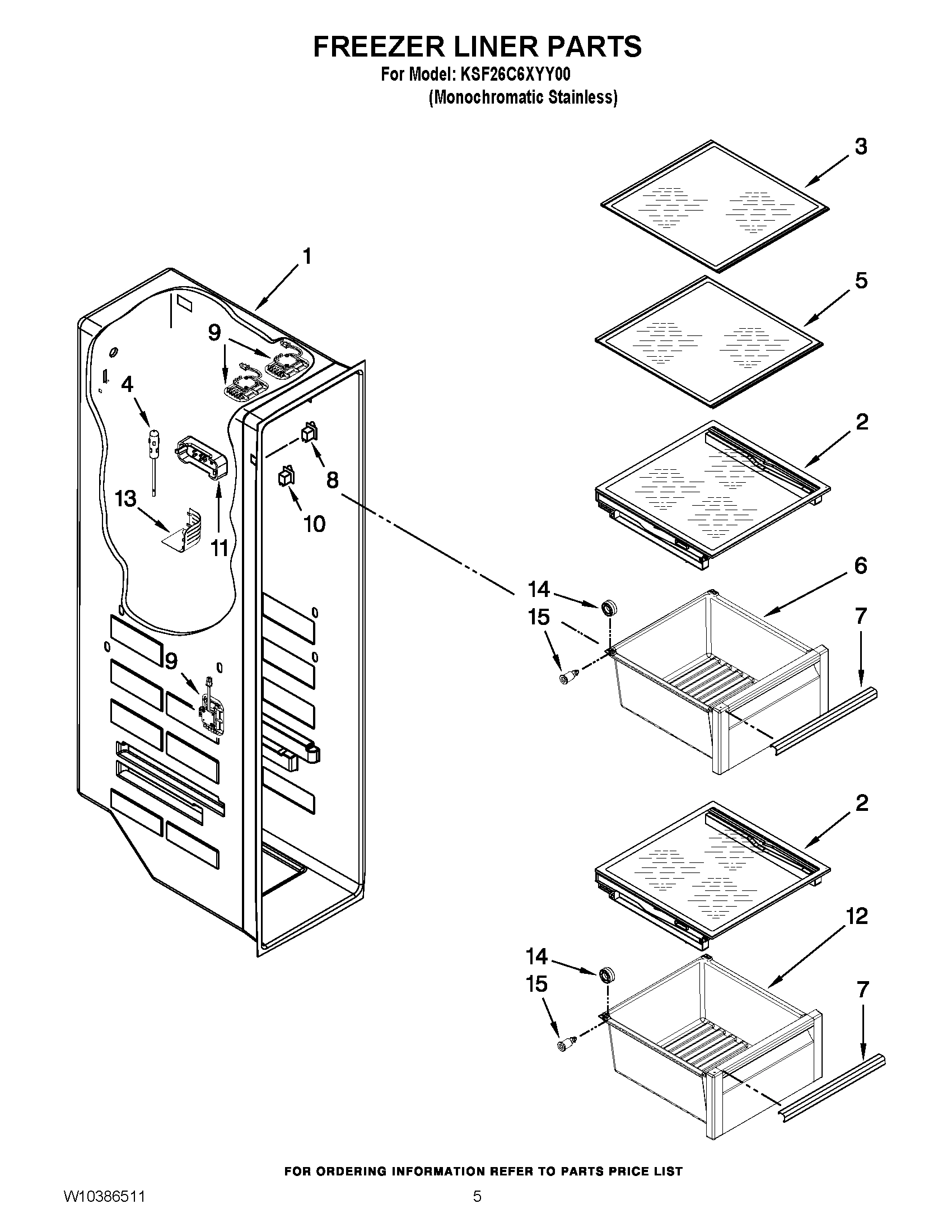 04 - FREEZER LINER PARTS