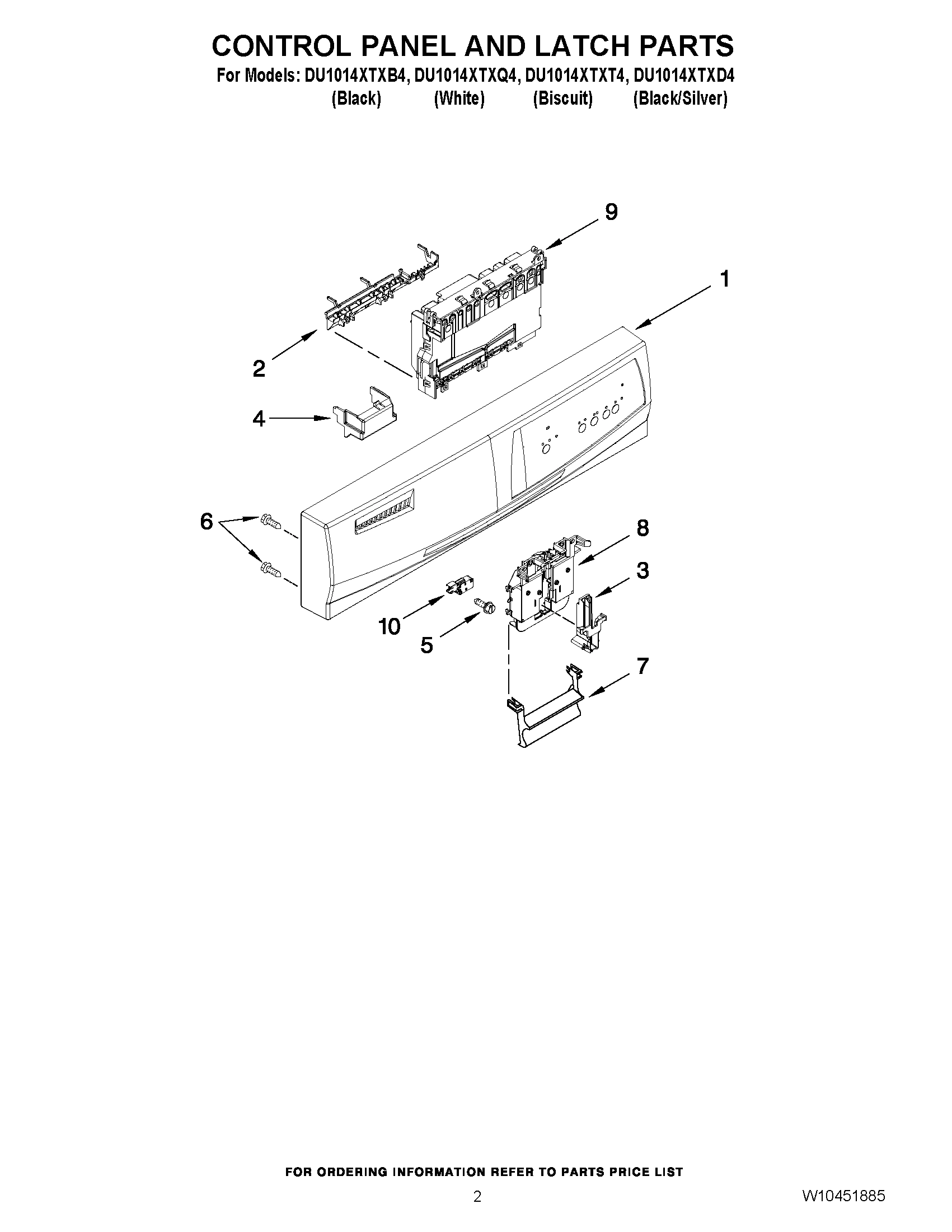 02 - CONTROL PANEL AND LATCH PARTS
