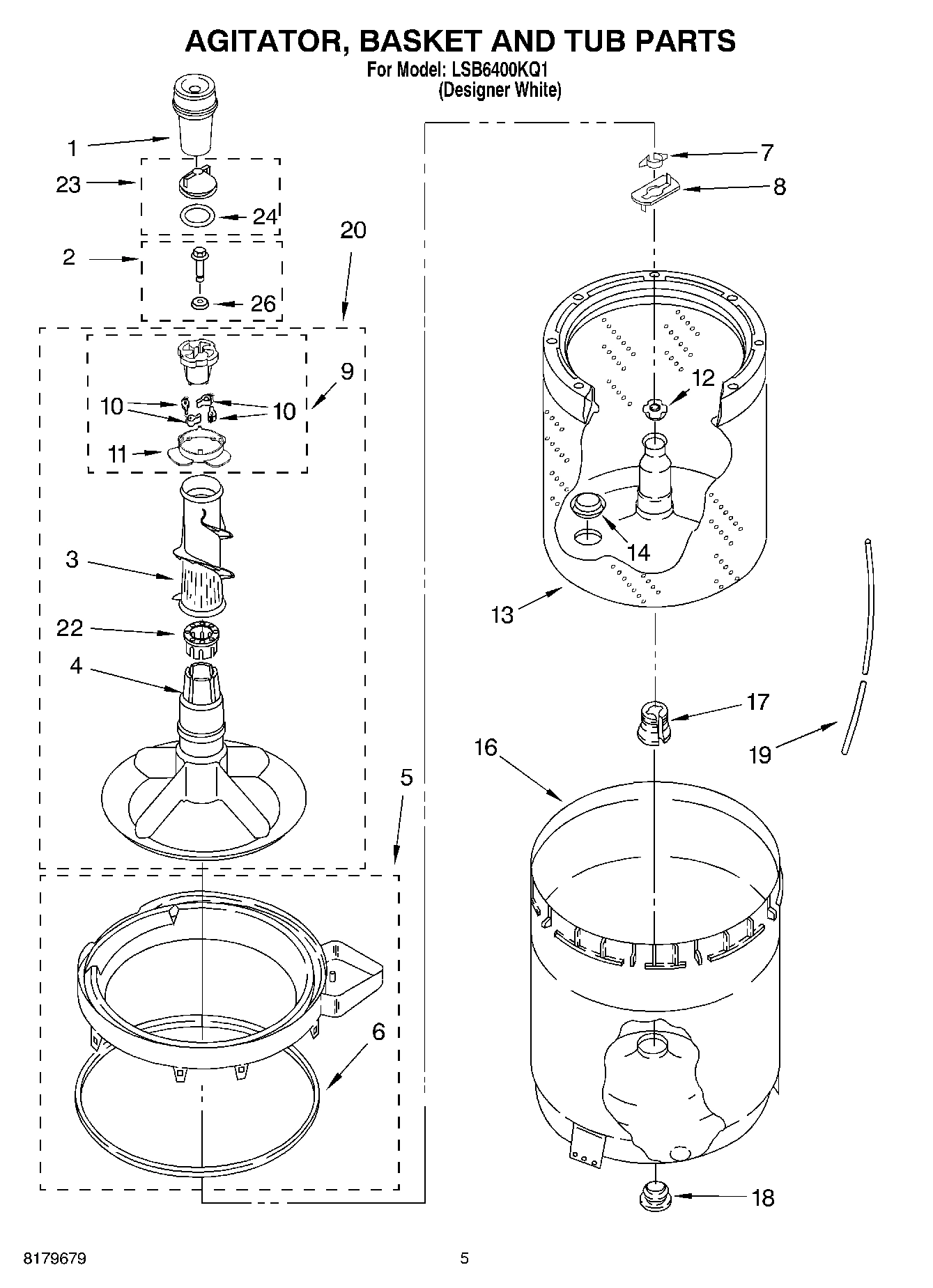 03 - AGITATOR, BASKET AND TUB