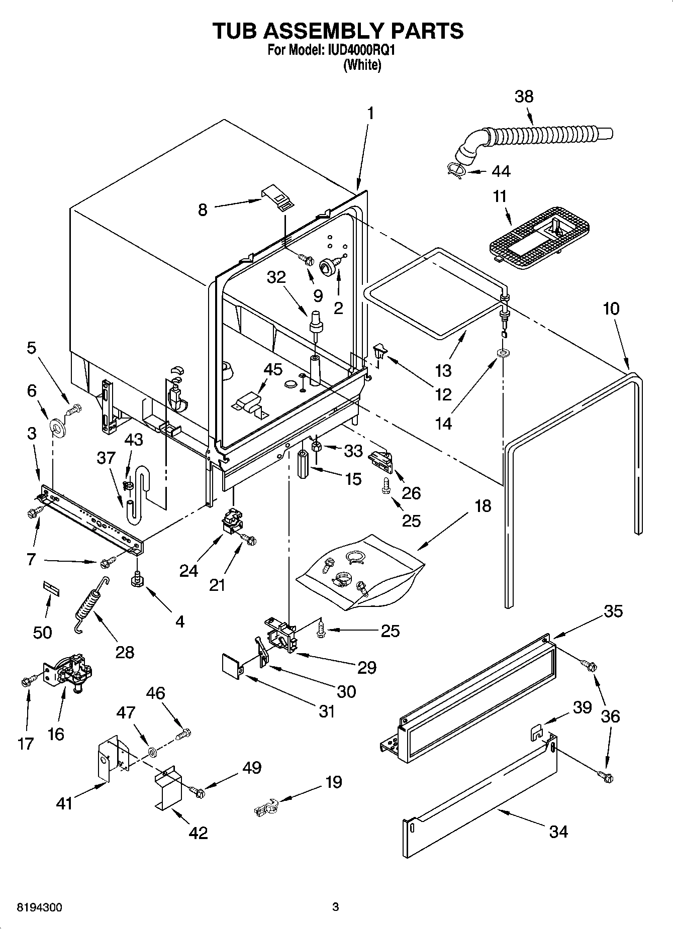 03 - TUB ASSEMBLY PARTS