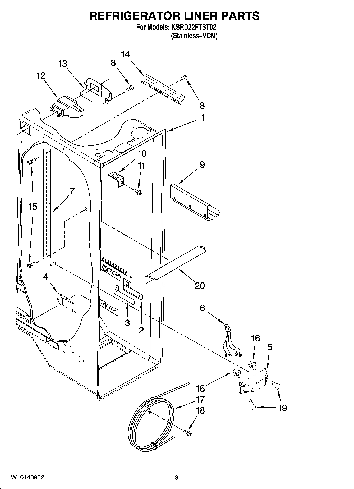 02 - REFRIGERATOR LINER PARTS