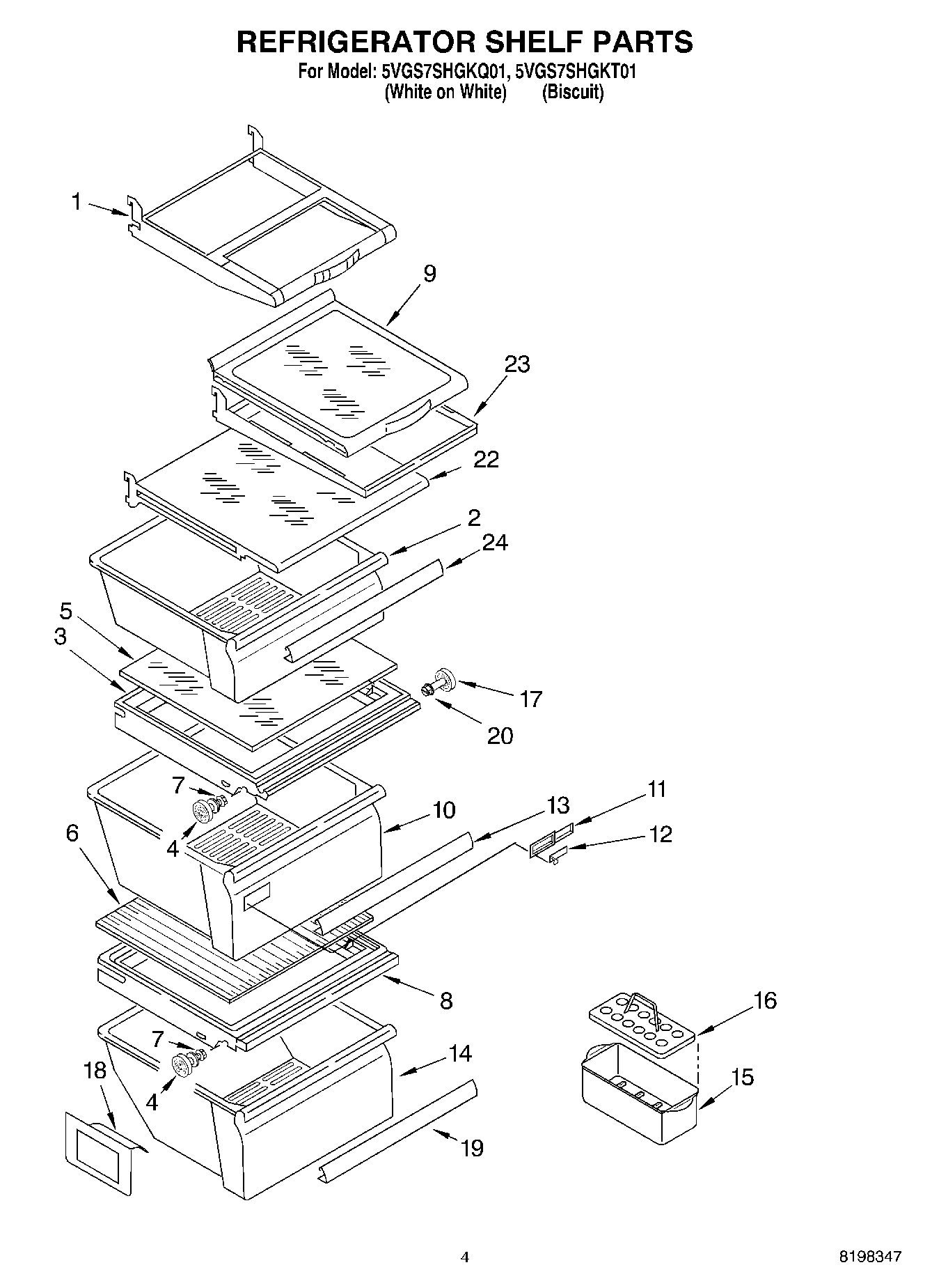 03 - REFRIGERATOR SHELF PARTS