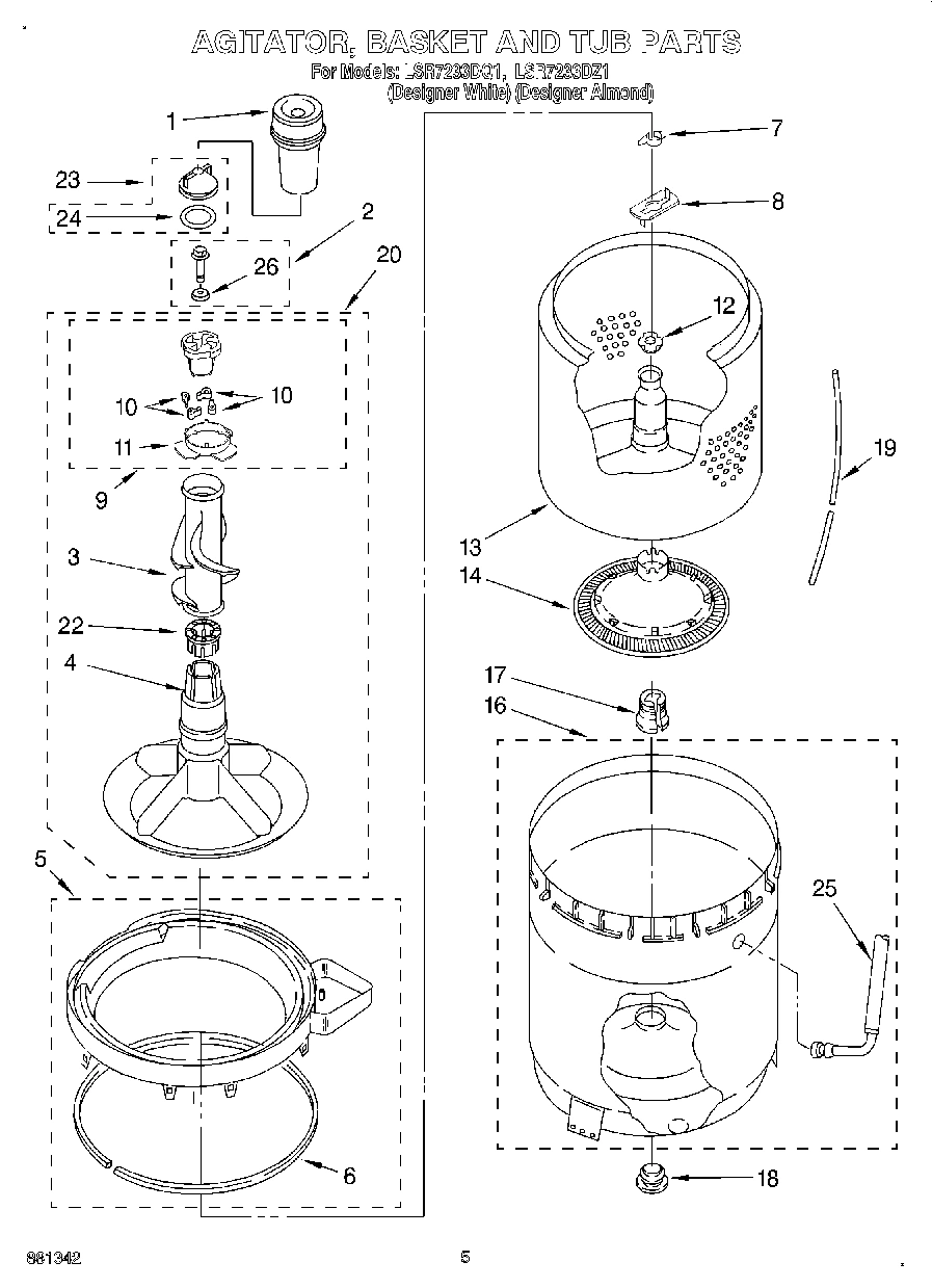 04 - AGITATOR, BASKET AND TUB