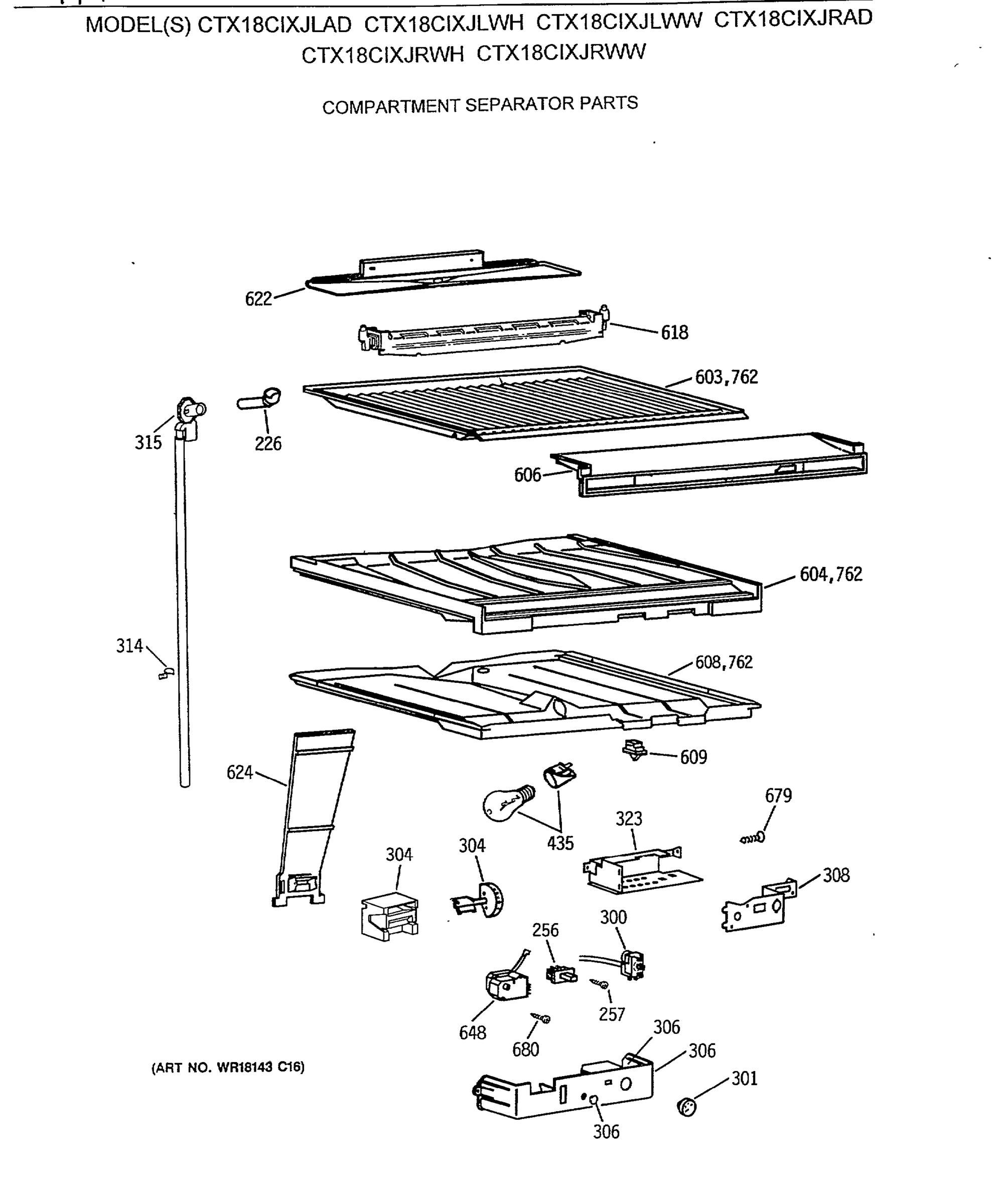 COMPARTMENT SEPARATOR PARTS