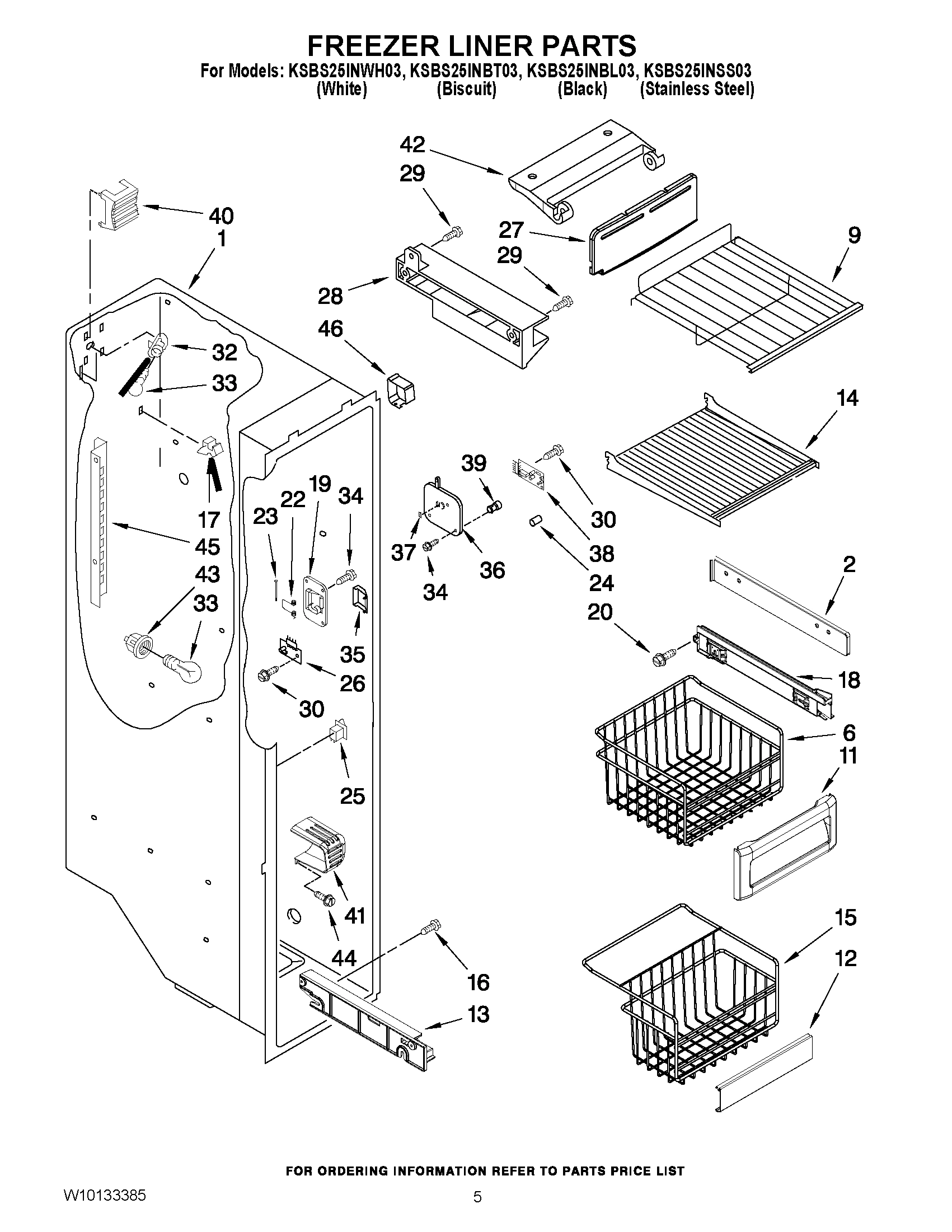 04 - FREEZER LINER PARTS