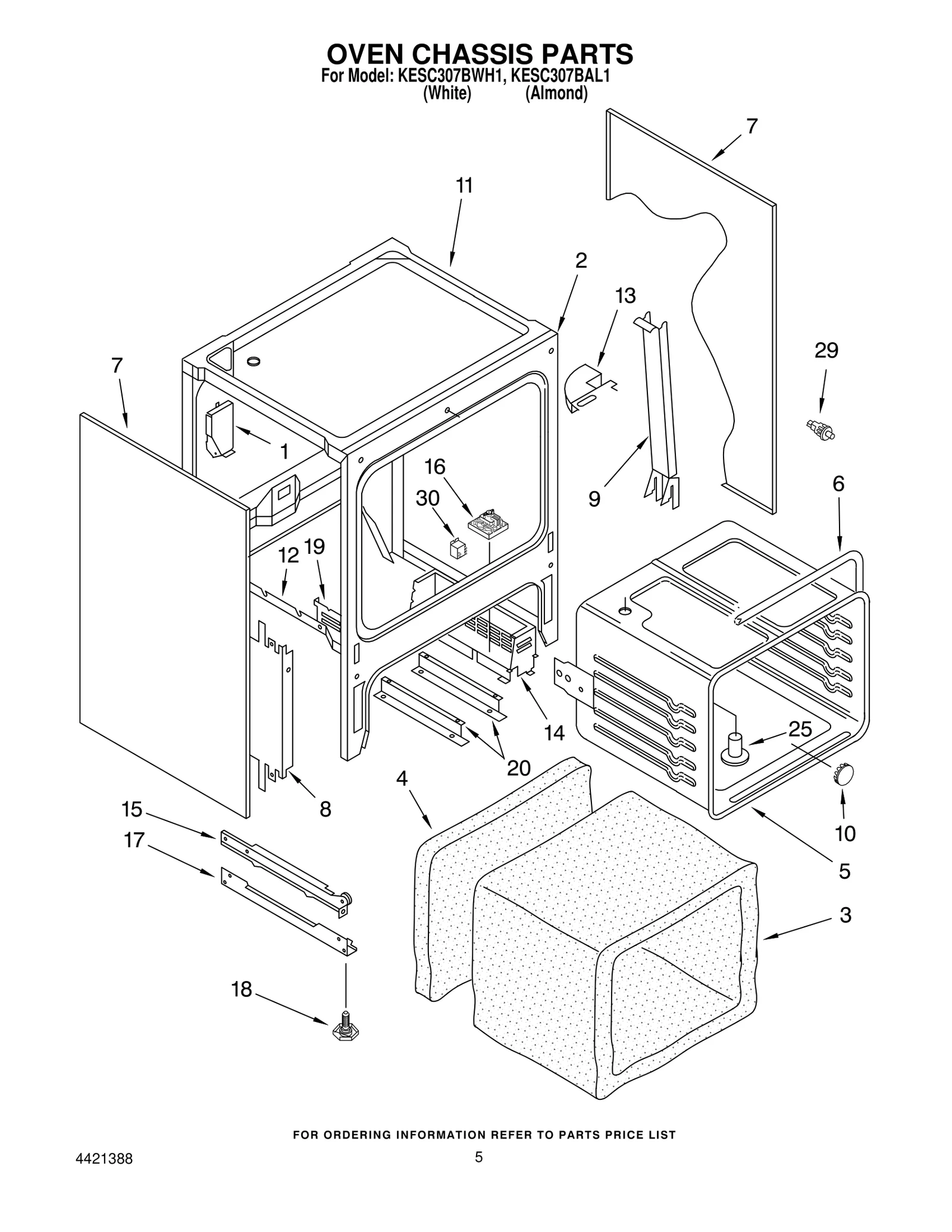 OVEN CHASSIS PARTS