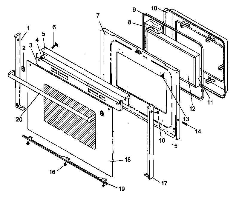 01 - OVEN DOOR ASSY