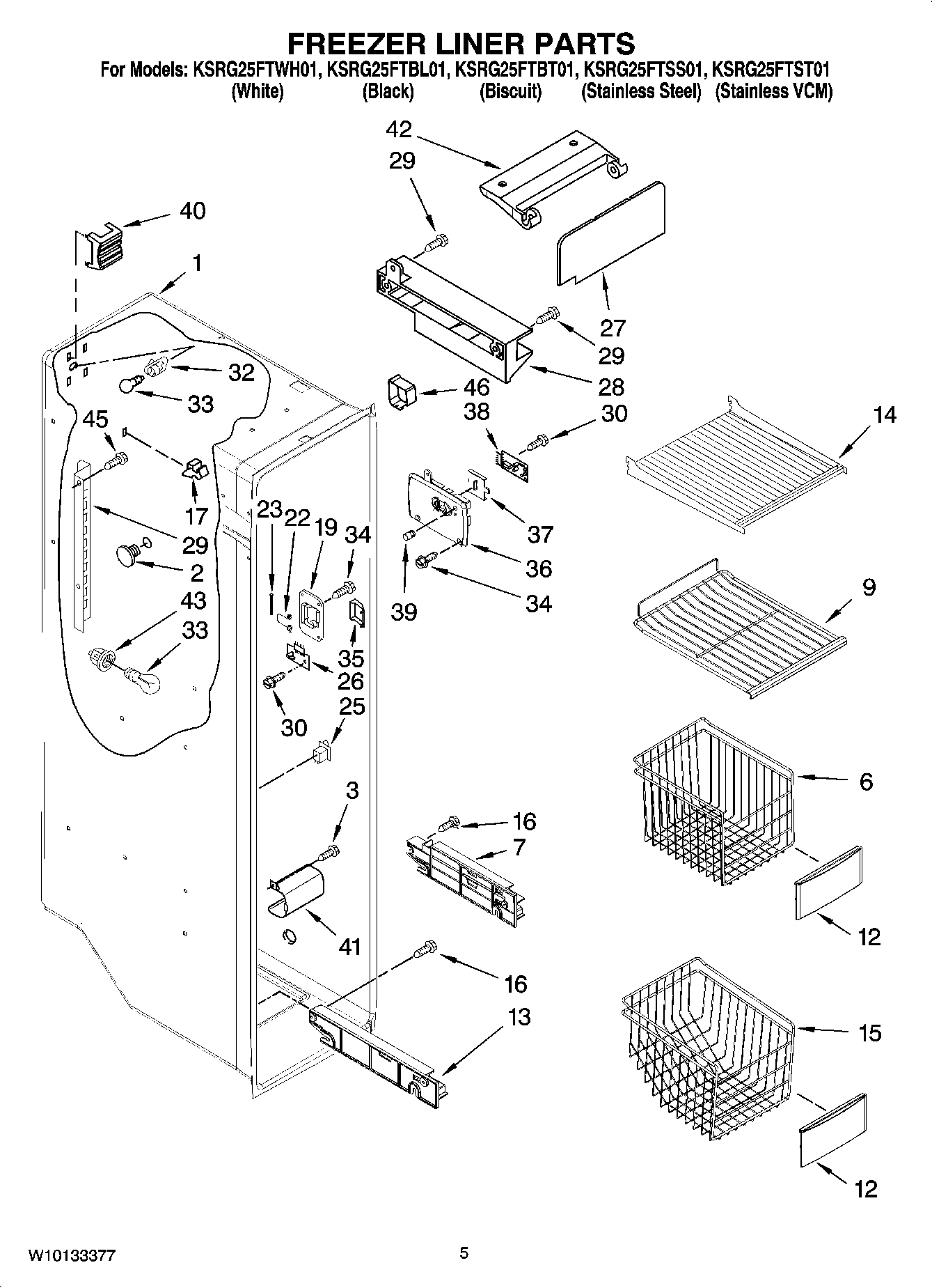 04 - FREEZER LINER PARTS