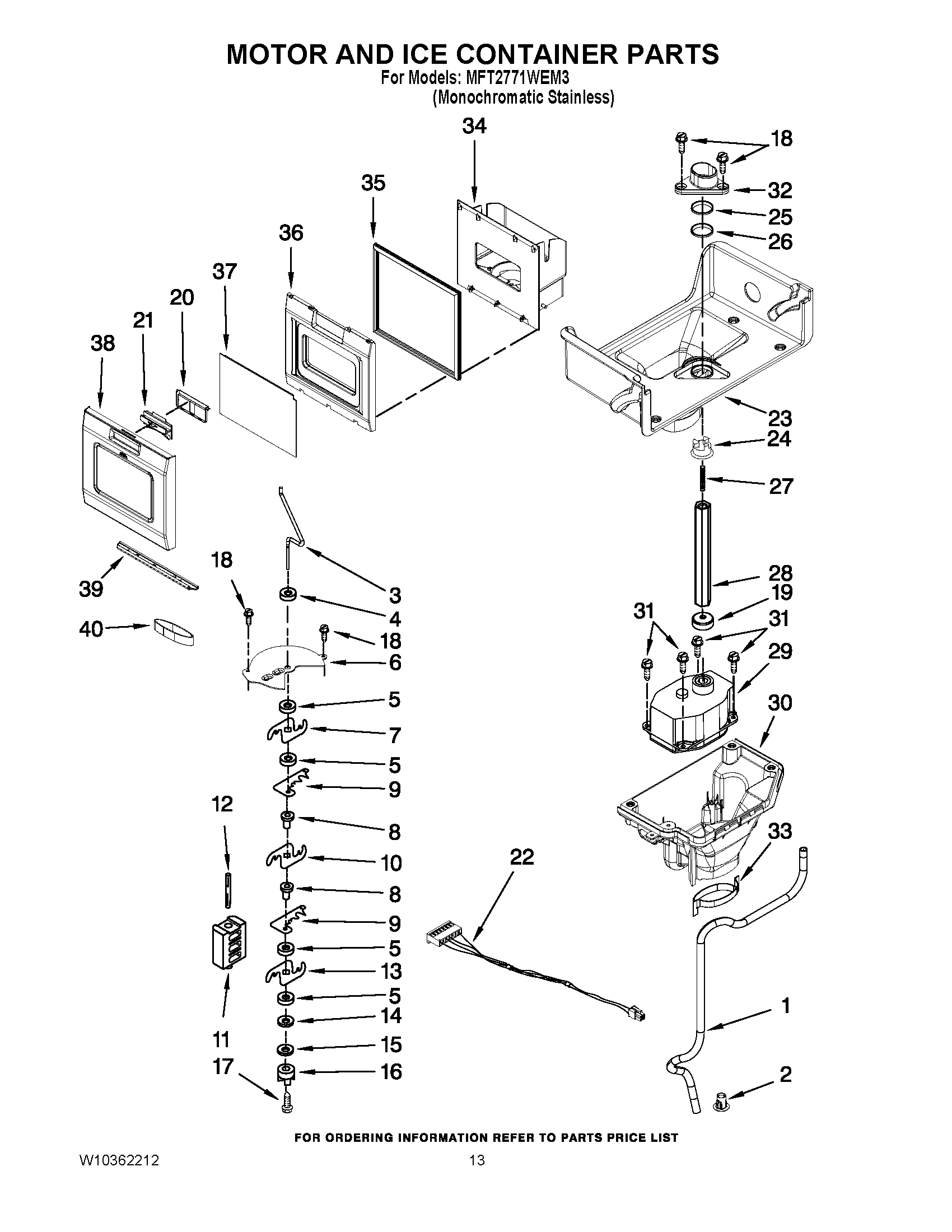 07 - MOTOR AND ICE CONTAINER PARTS