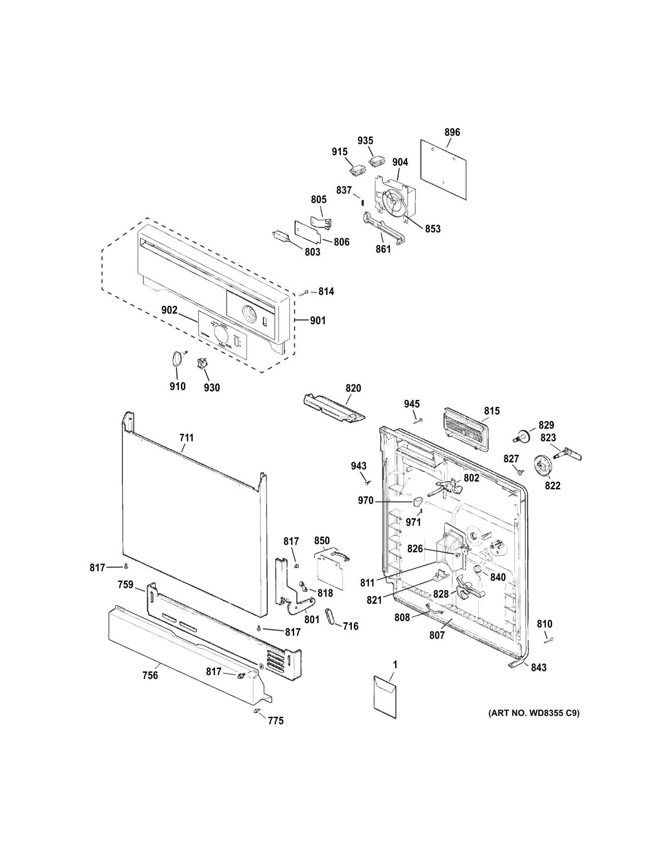 ESCUTCHEON & DOOR ASSEMBLY