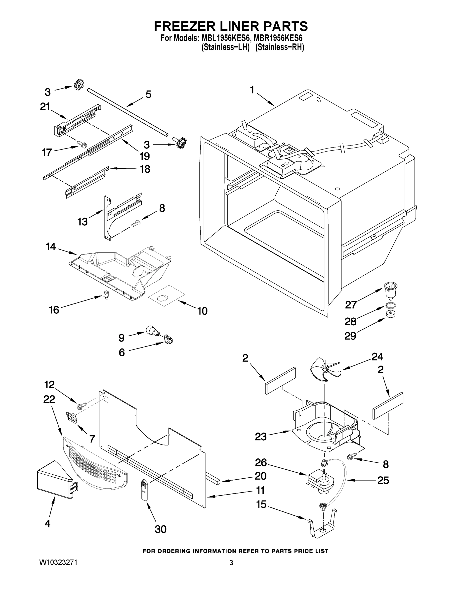 02 - FREEZER LINER PARTS