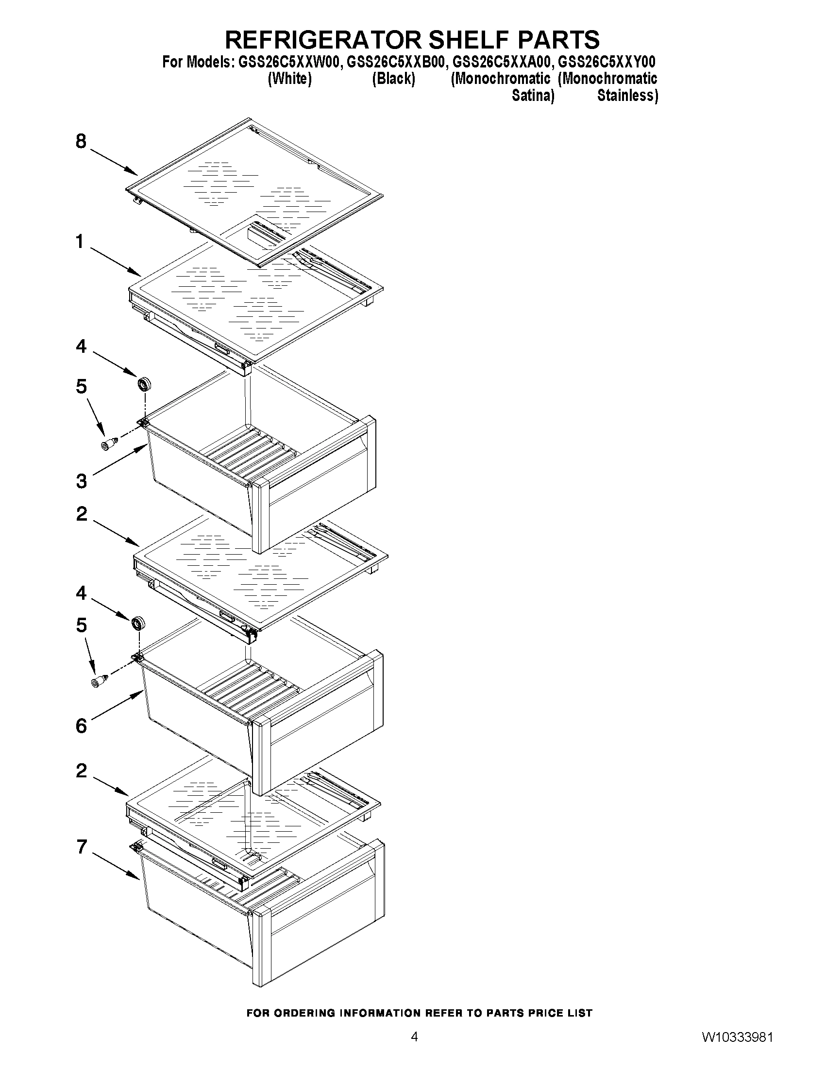 03 - REFRIGERATOR SHELF PARTS