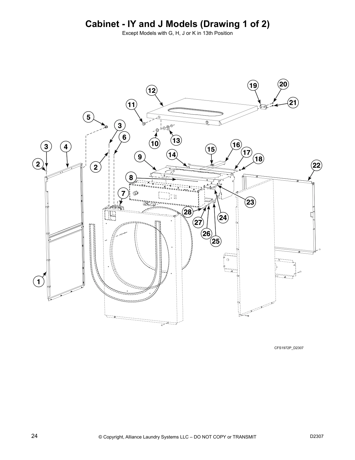 Cabinet - IY and J Models (Drawing 1 of 2)