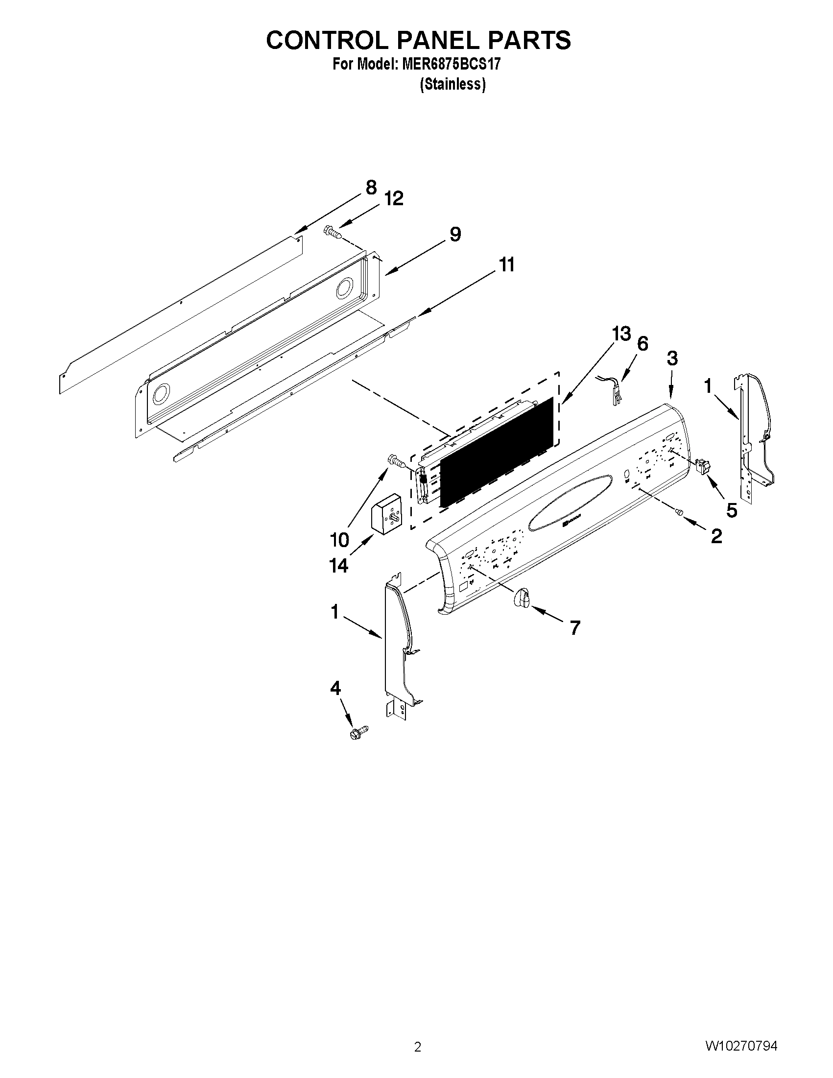 02 - CONTROL PANEL PARTS