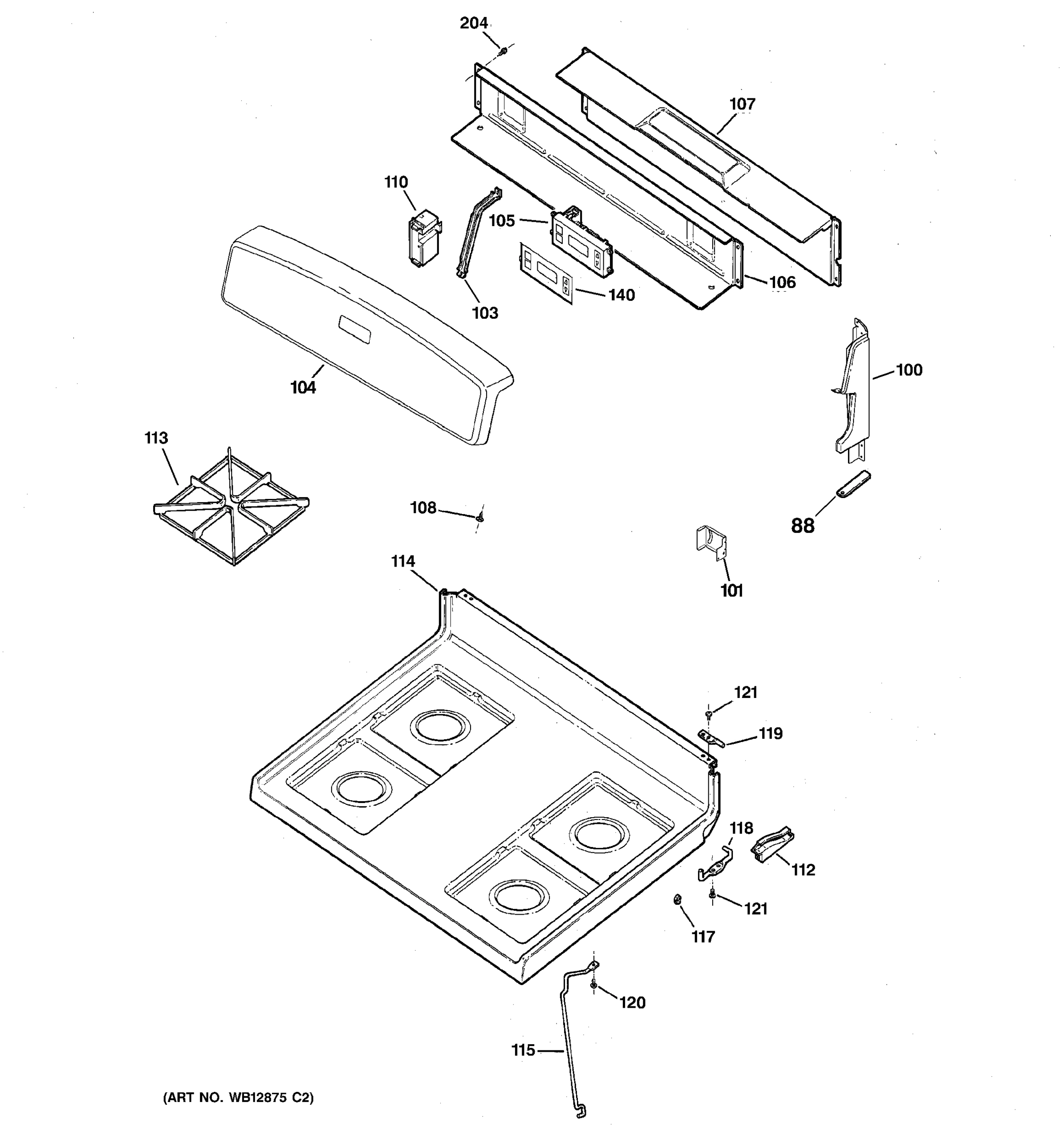 CONTROL PANEL & COOKTOP