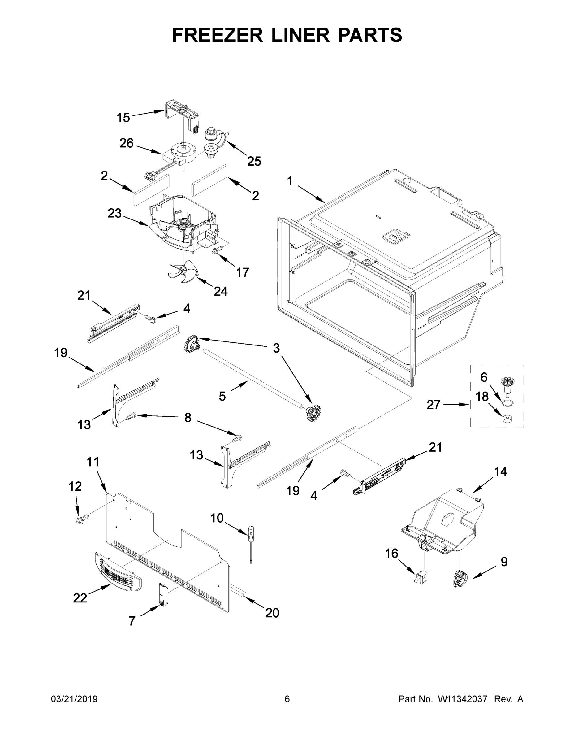 04 - FREEZER LINER PARTS