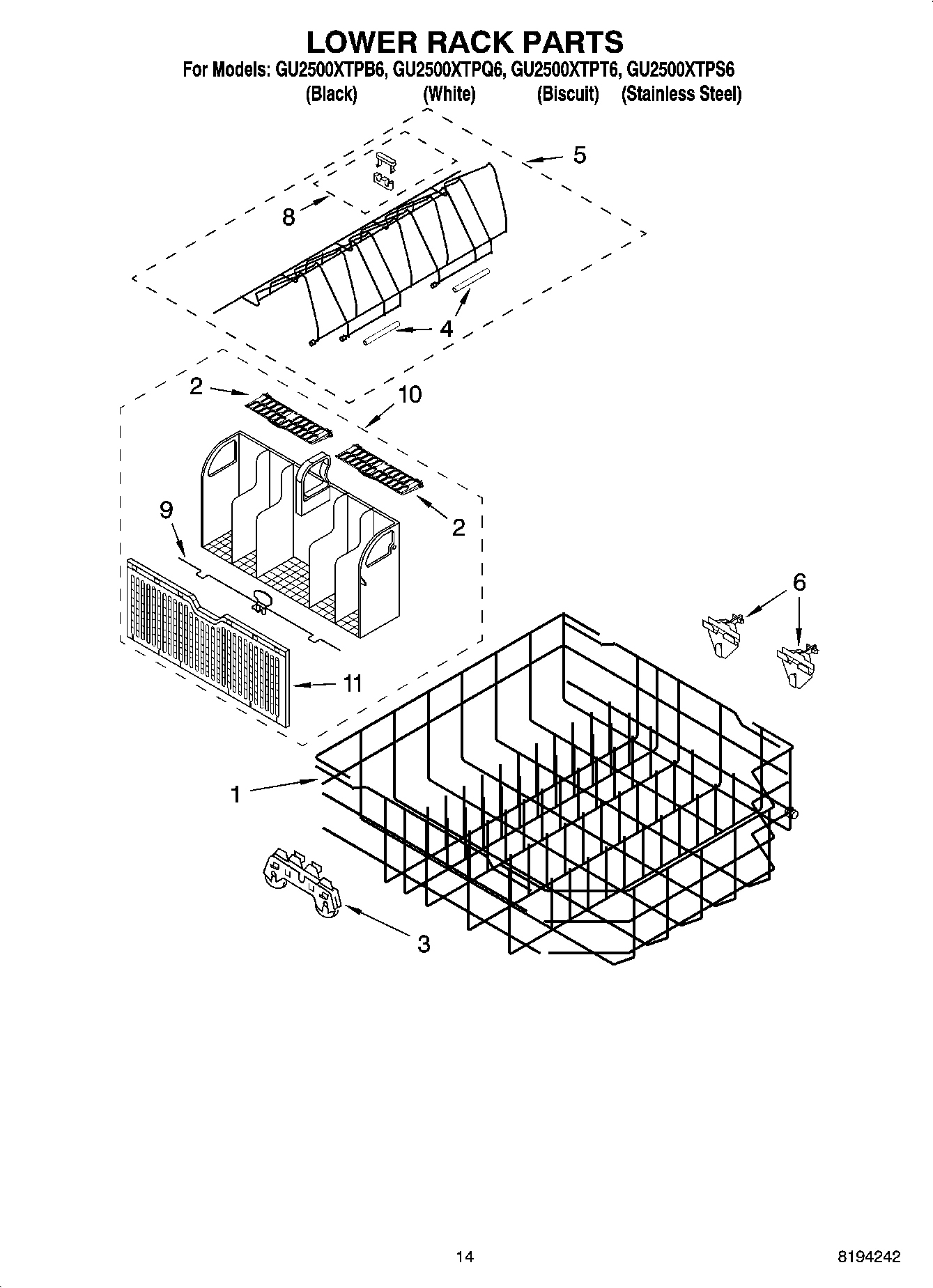 11 - LOWER RACK PARTS