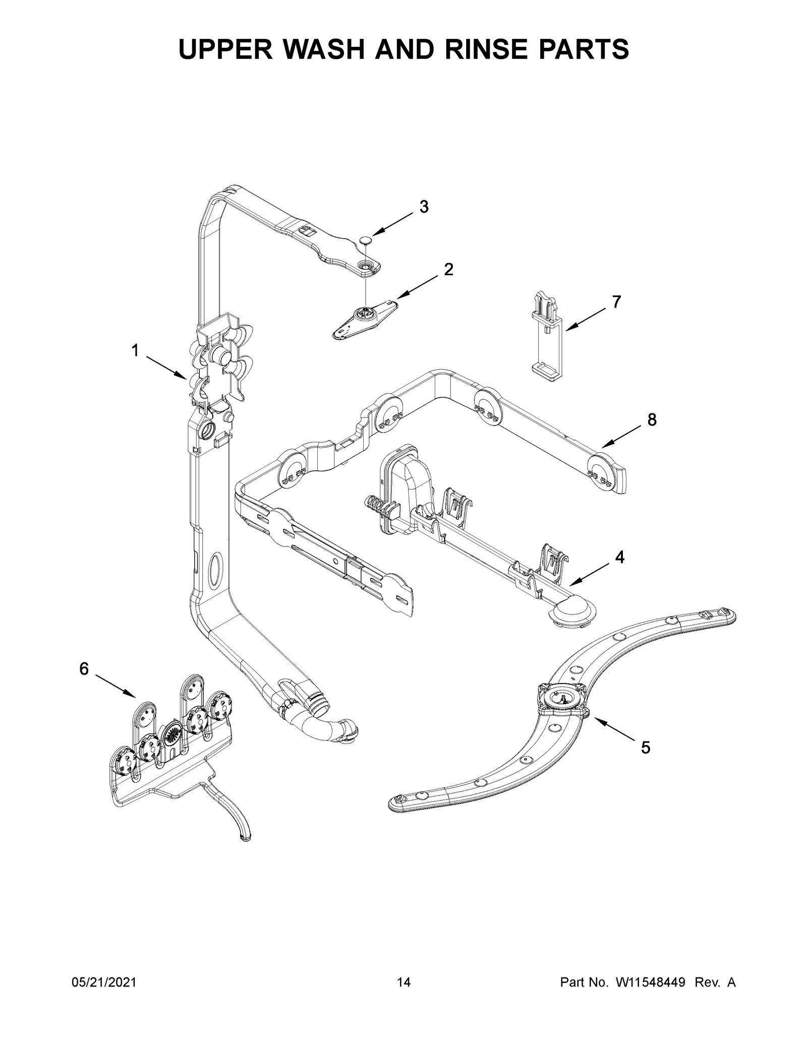 UPPER WASH AND RINSE PARTS