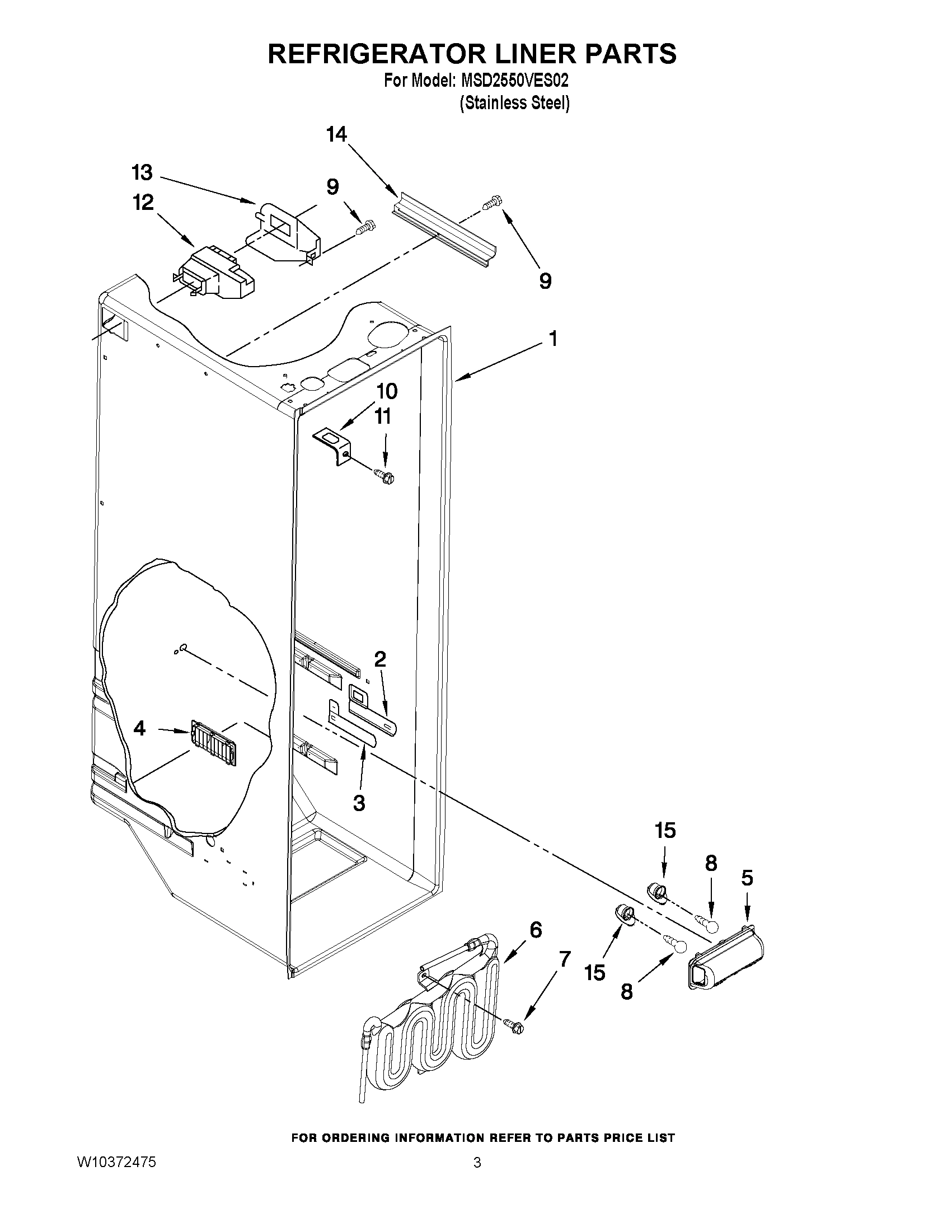 02 - REFRIGERATOR LINER PARTS