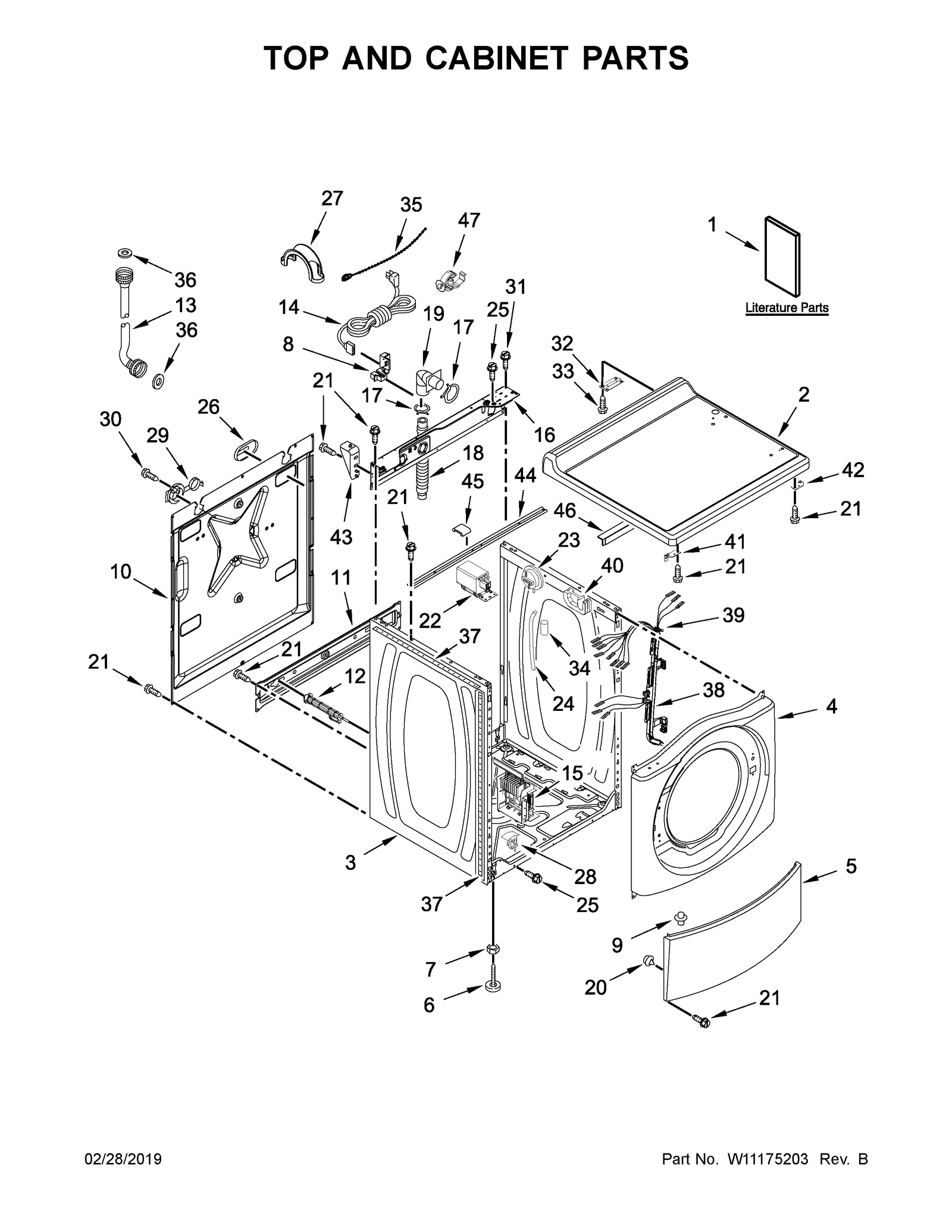TOP AND CABINET PARTS