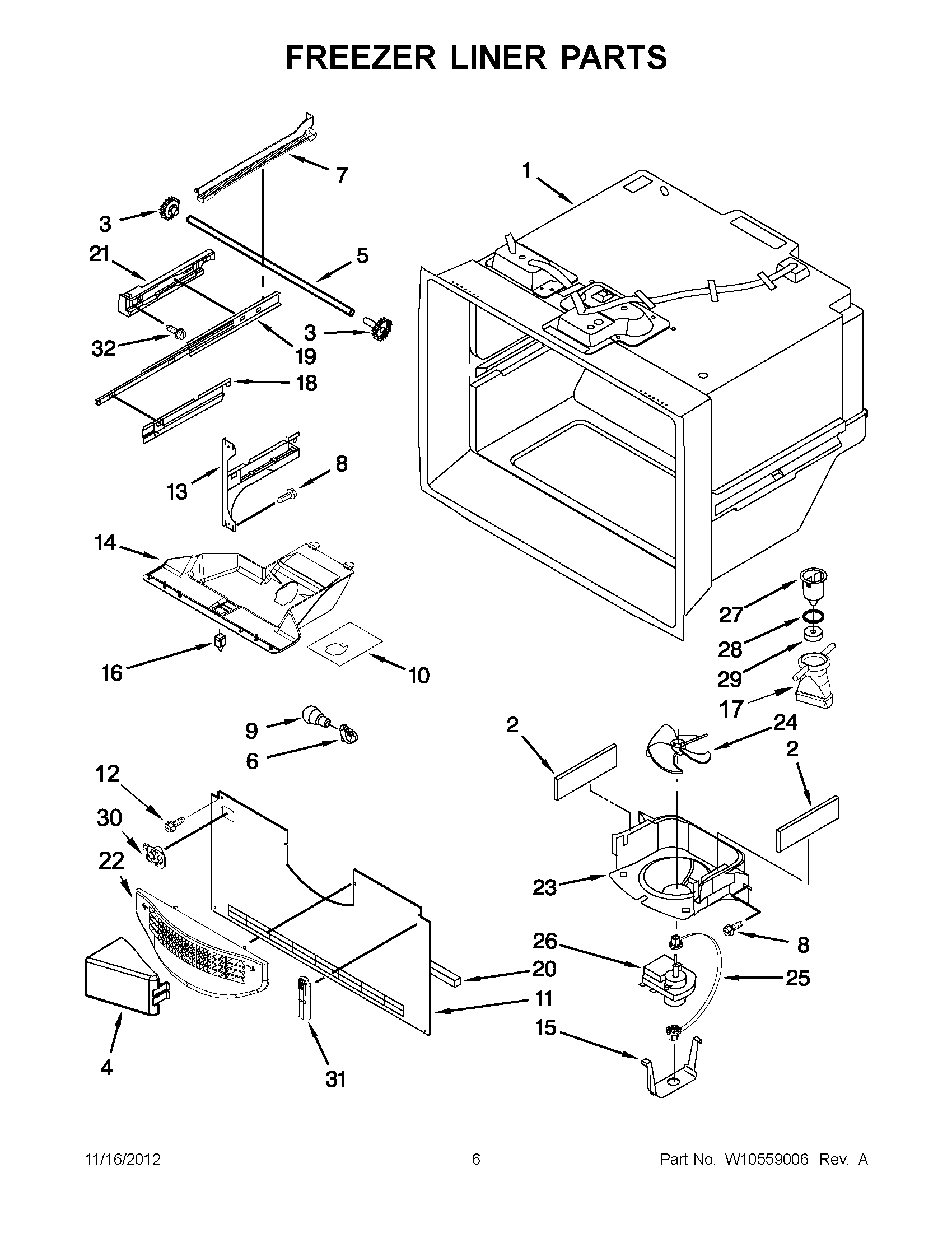 03 - FREEZER LINER PARTS