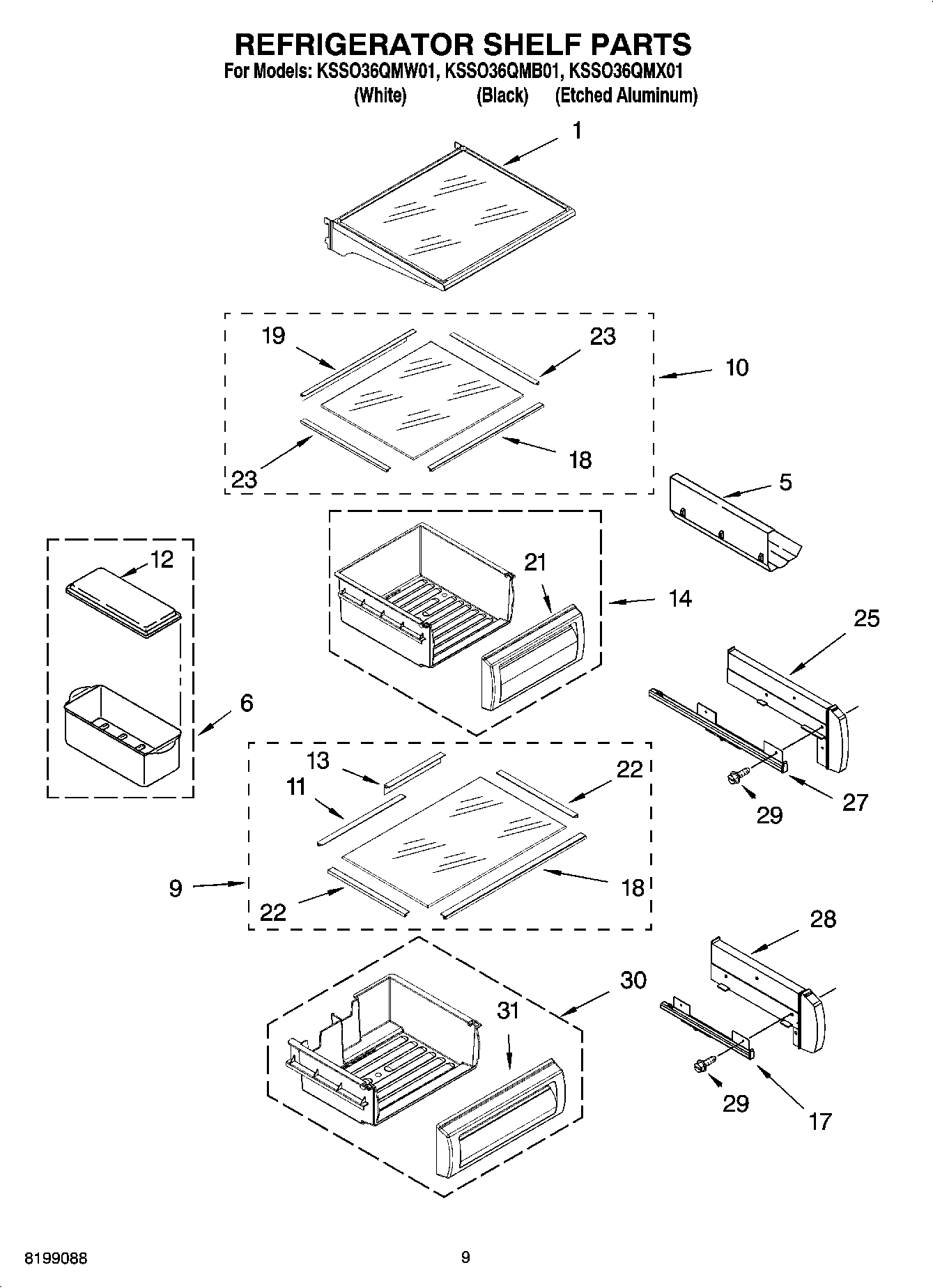 07 - REFRIGERATOR SHELF PARTS