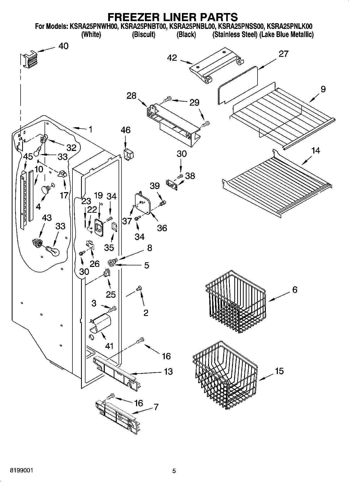 04 - FREEZER LINER PARTS