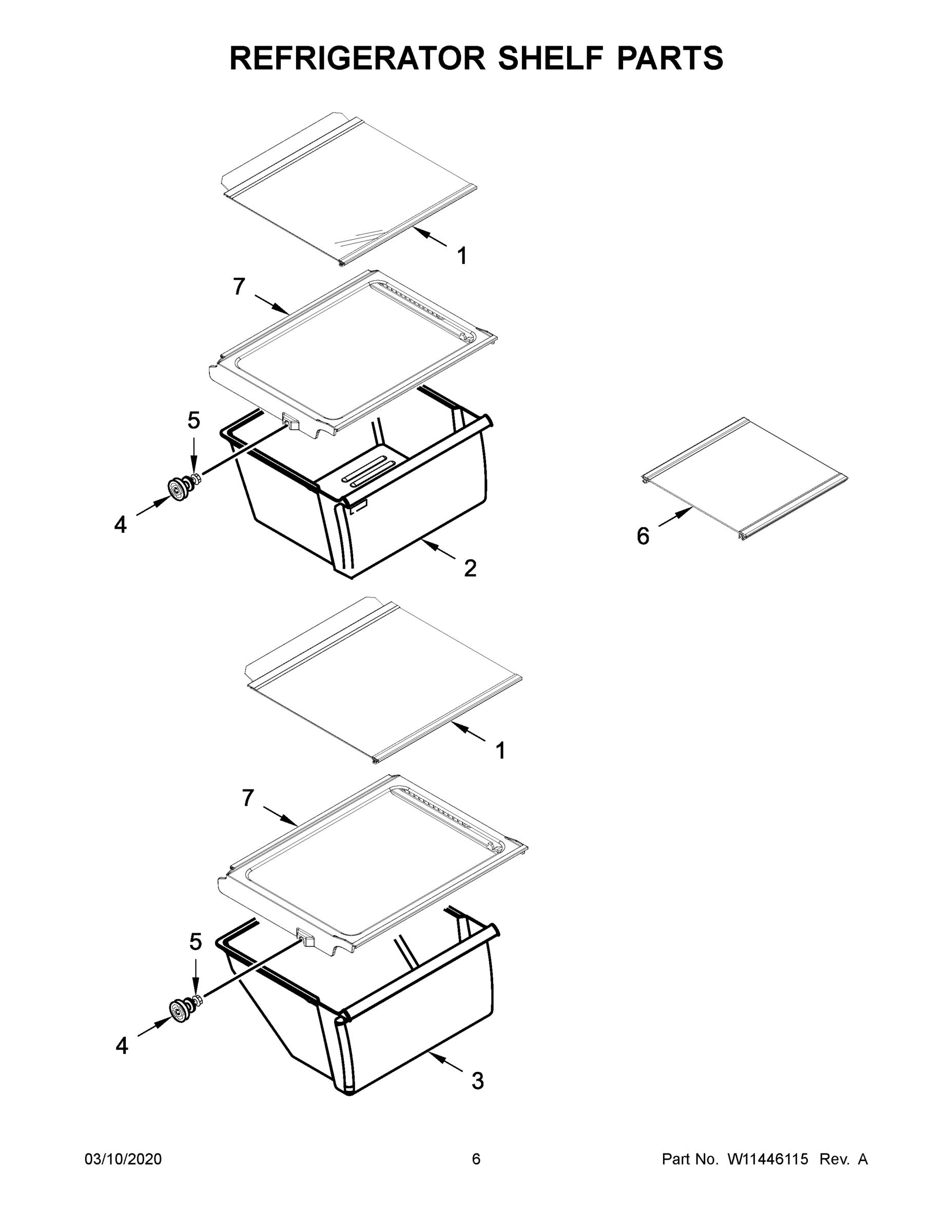 04 - REFRIGERATOR SHELF PARTS