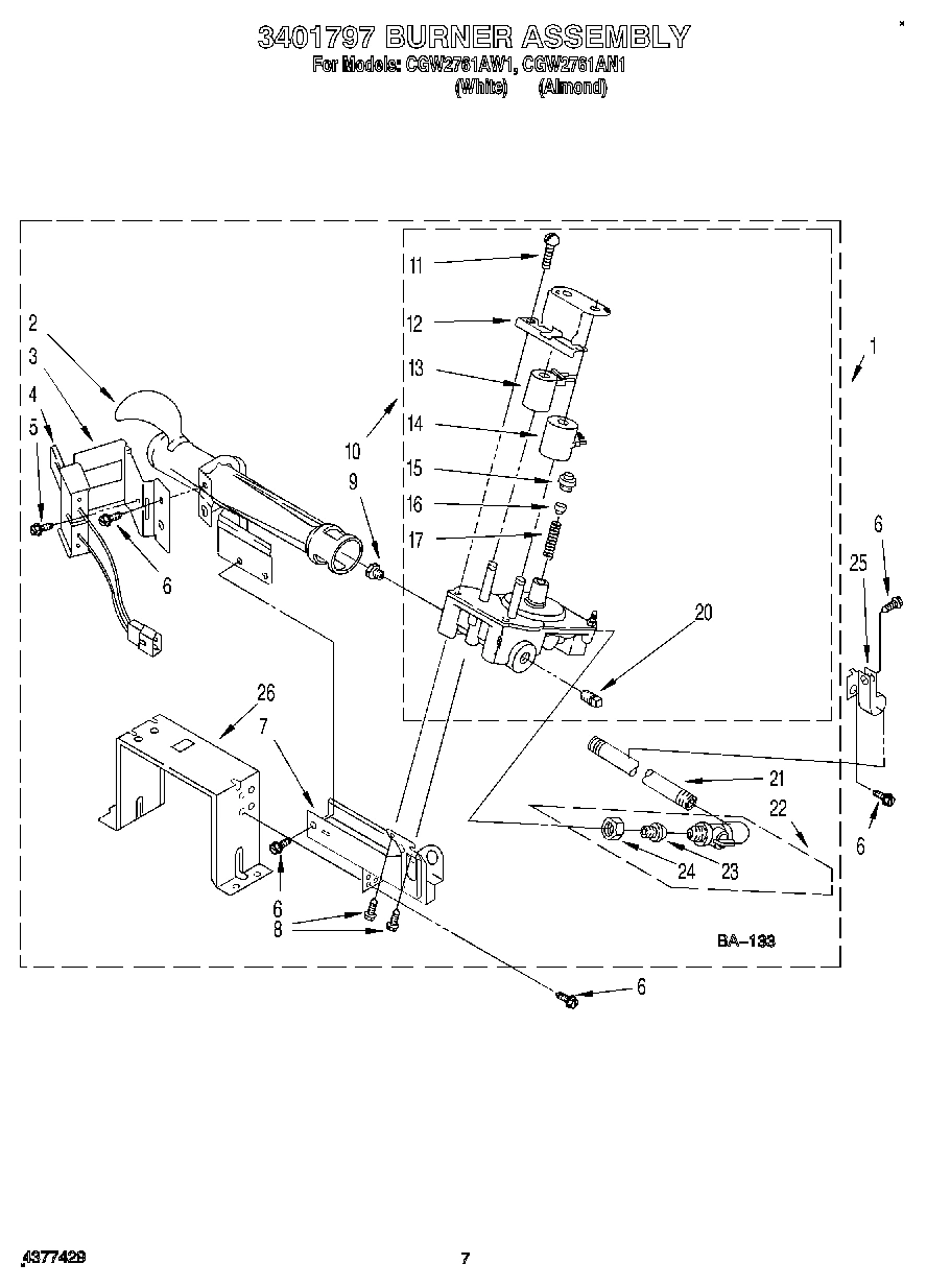 04 - 3401797 BURNER ASSEMBLY