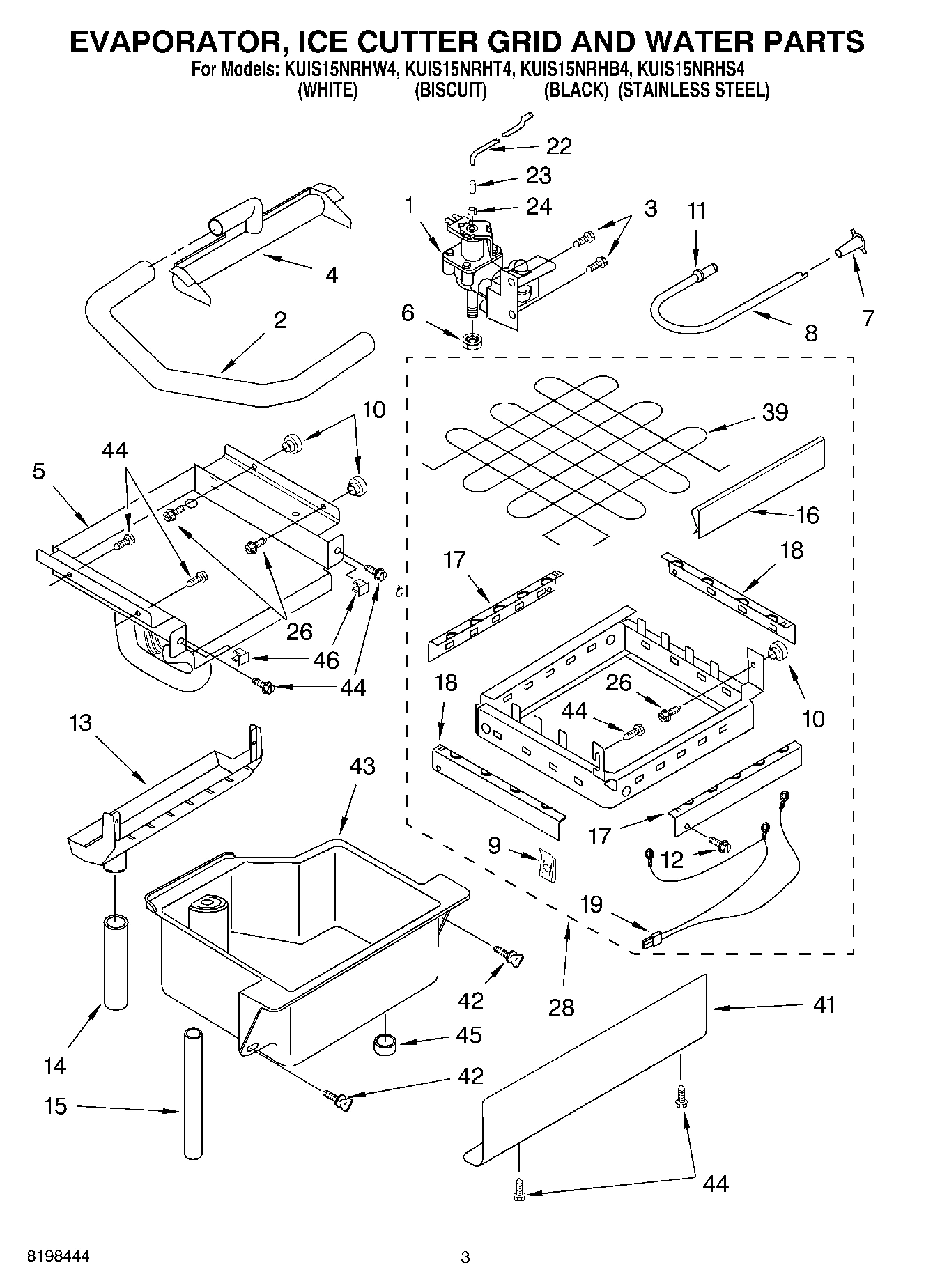 02 - EVAPORATOR ICE CUTTER GRID AND WATER PARTS