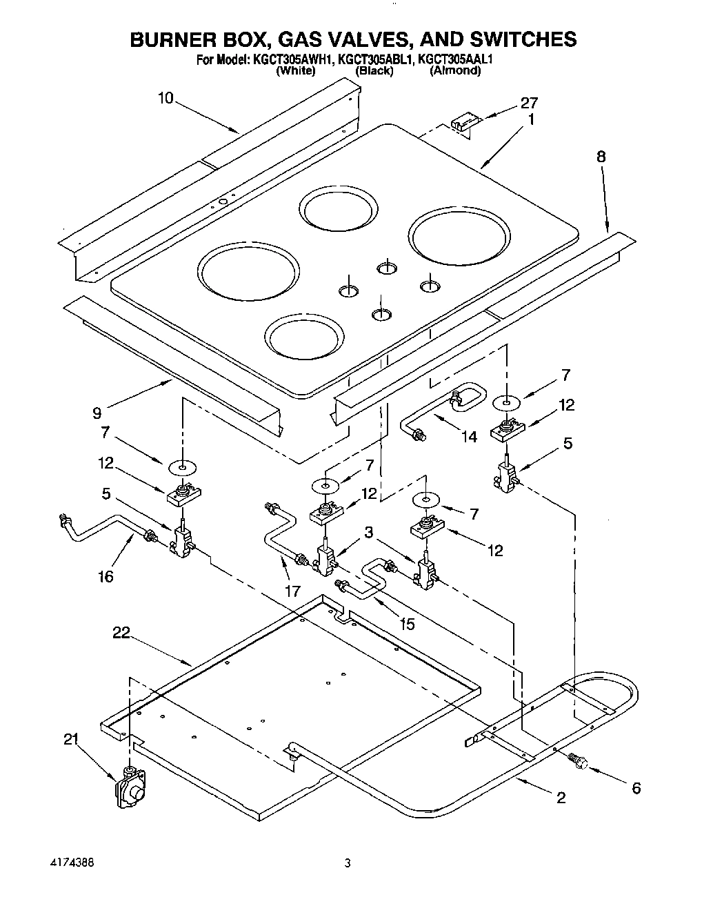 03 - BURNER BOX, GAS VALVES, AND SWITCHES
