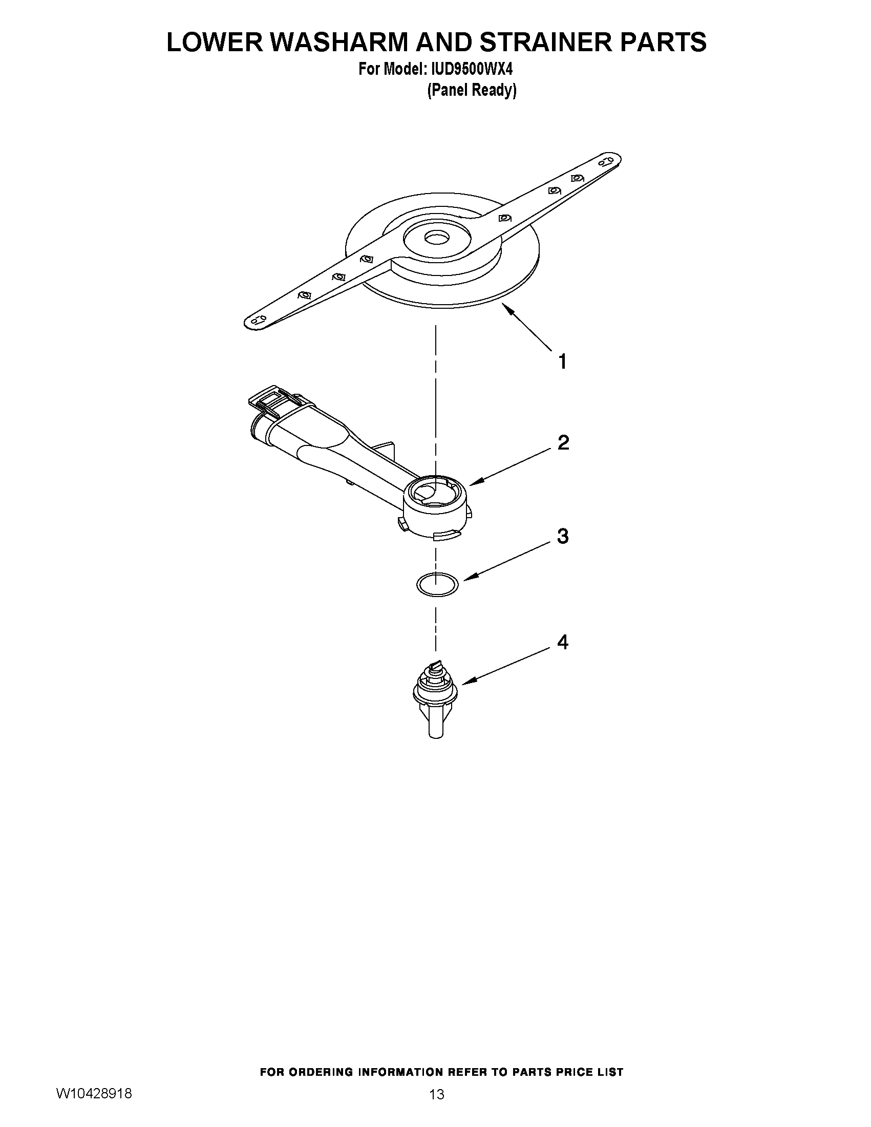 11 - LOWER WASHARM AND STRAINER PARTS
