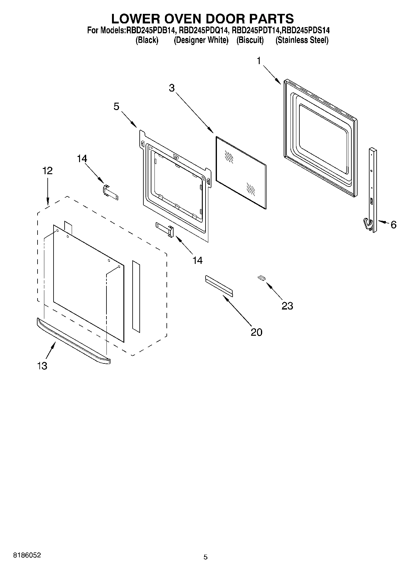 03 - LOWER OVEN DOOR PARTS