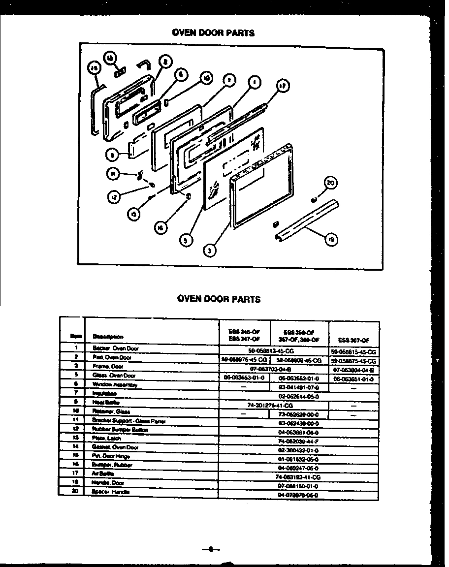 05 - OVEN DOOR PARTS