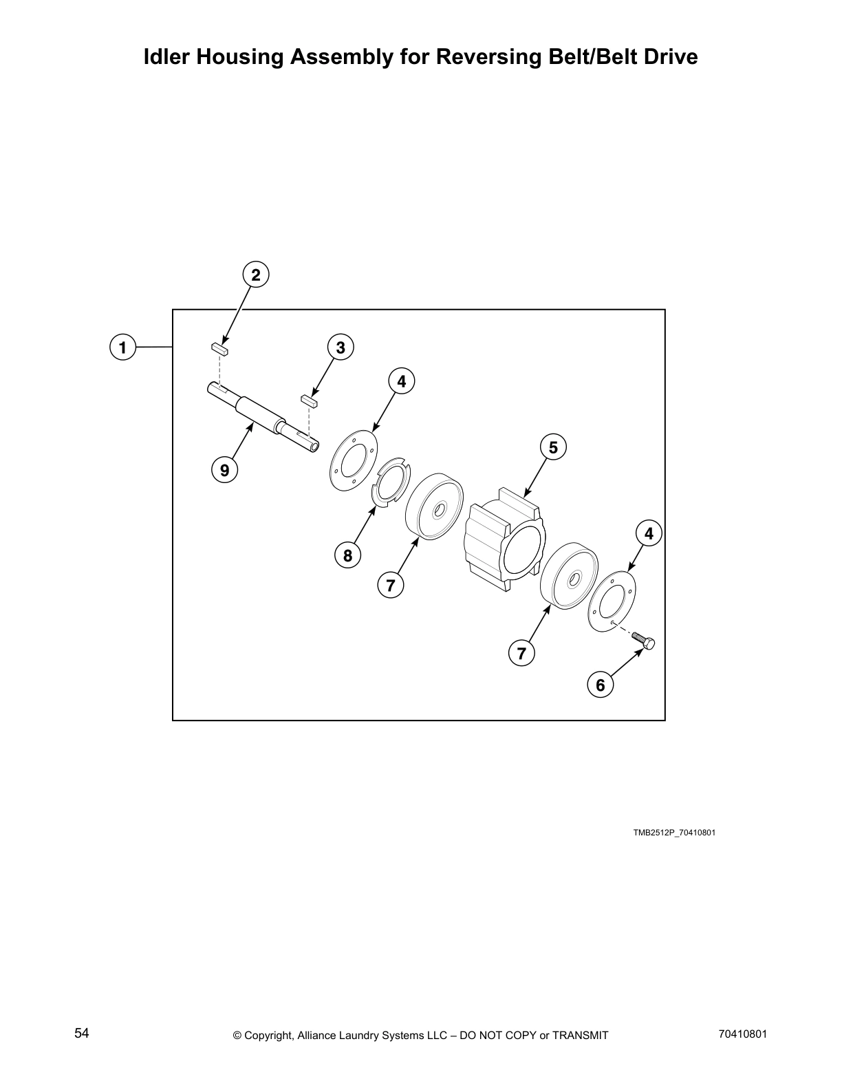 Idler Housing Assembly for Reversing Belt/Belt Drive