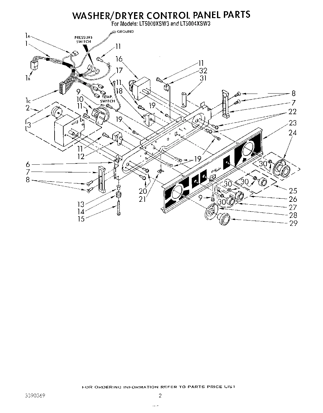 02 - WASHER/DRYER CONTROL PANEL
