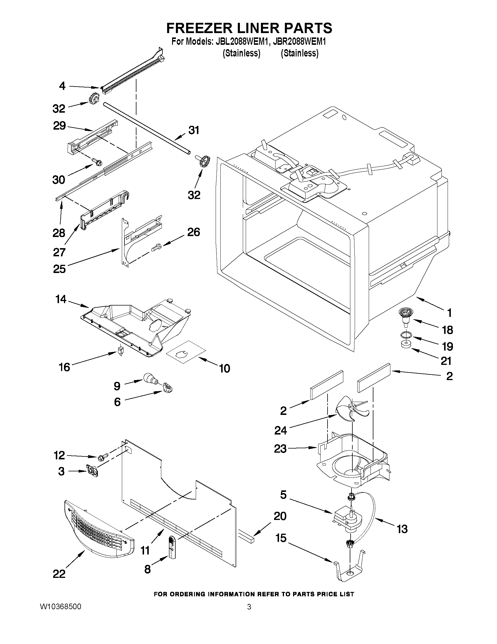 02 - FREEZER LINER PARTS