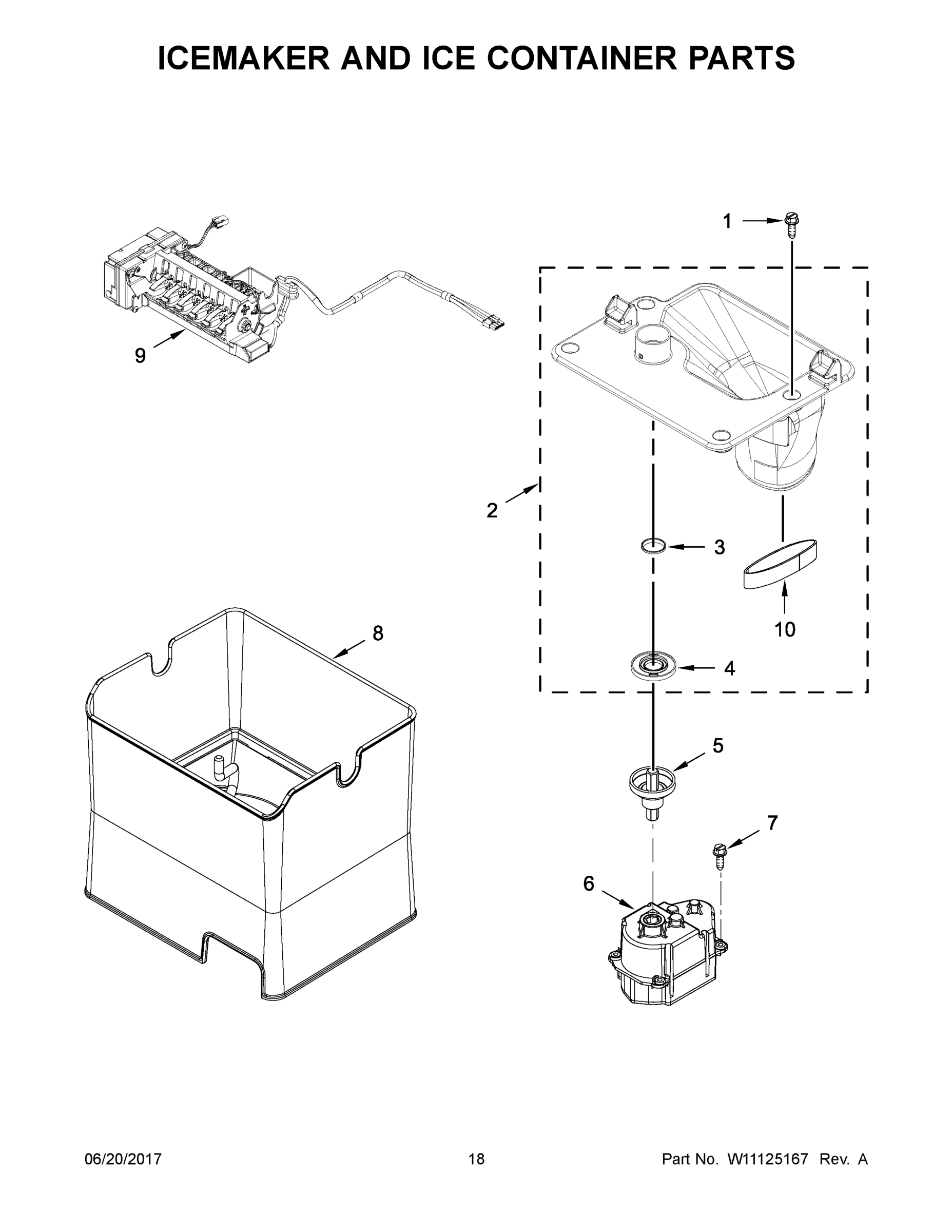 10 - ICEMAKER AND ICE CONTAINER PARTS
