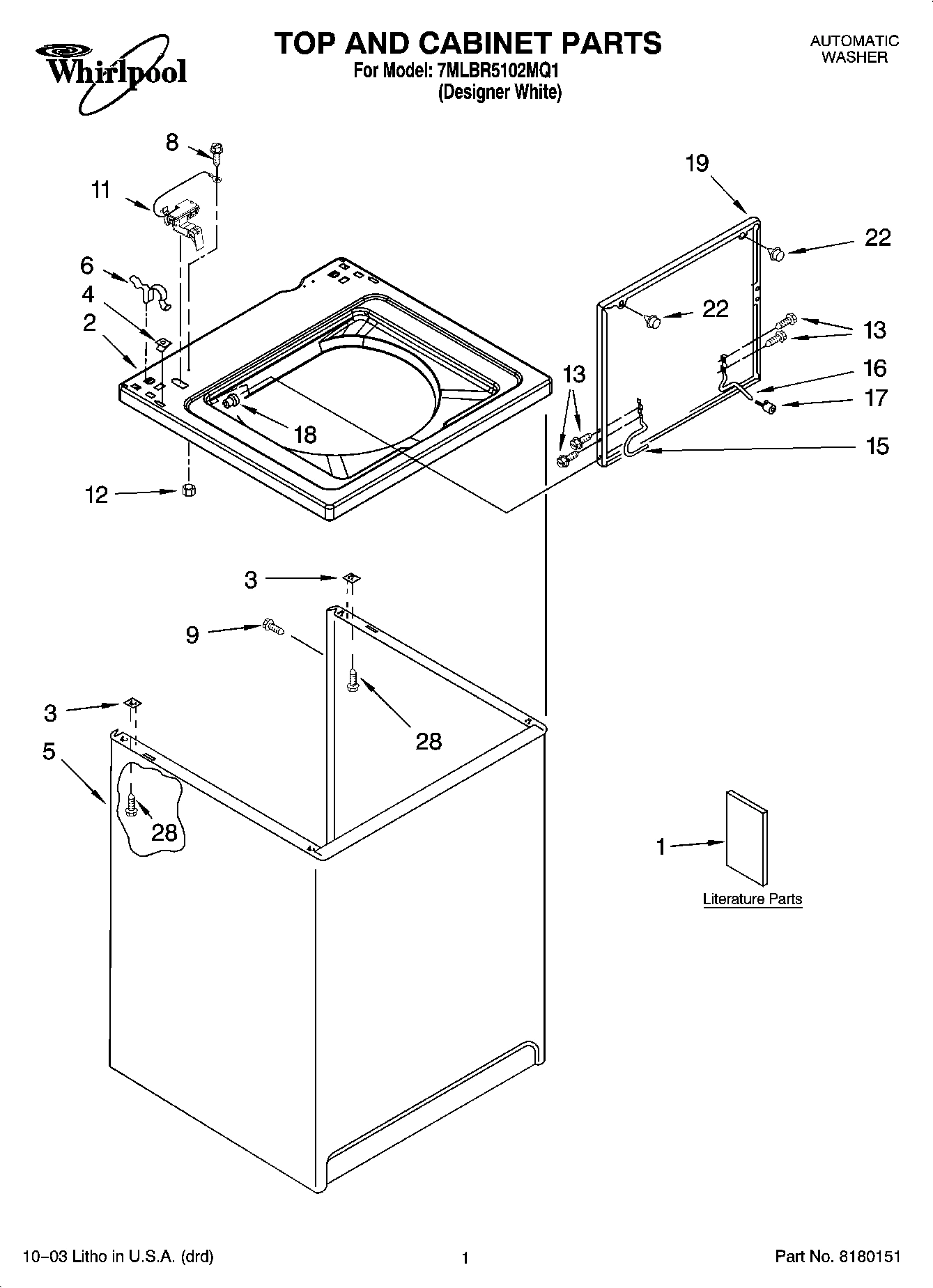 01 - TOP AND CABINET PARTS