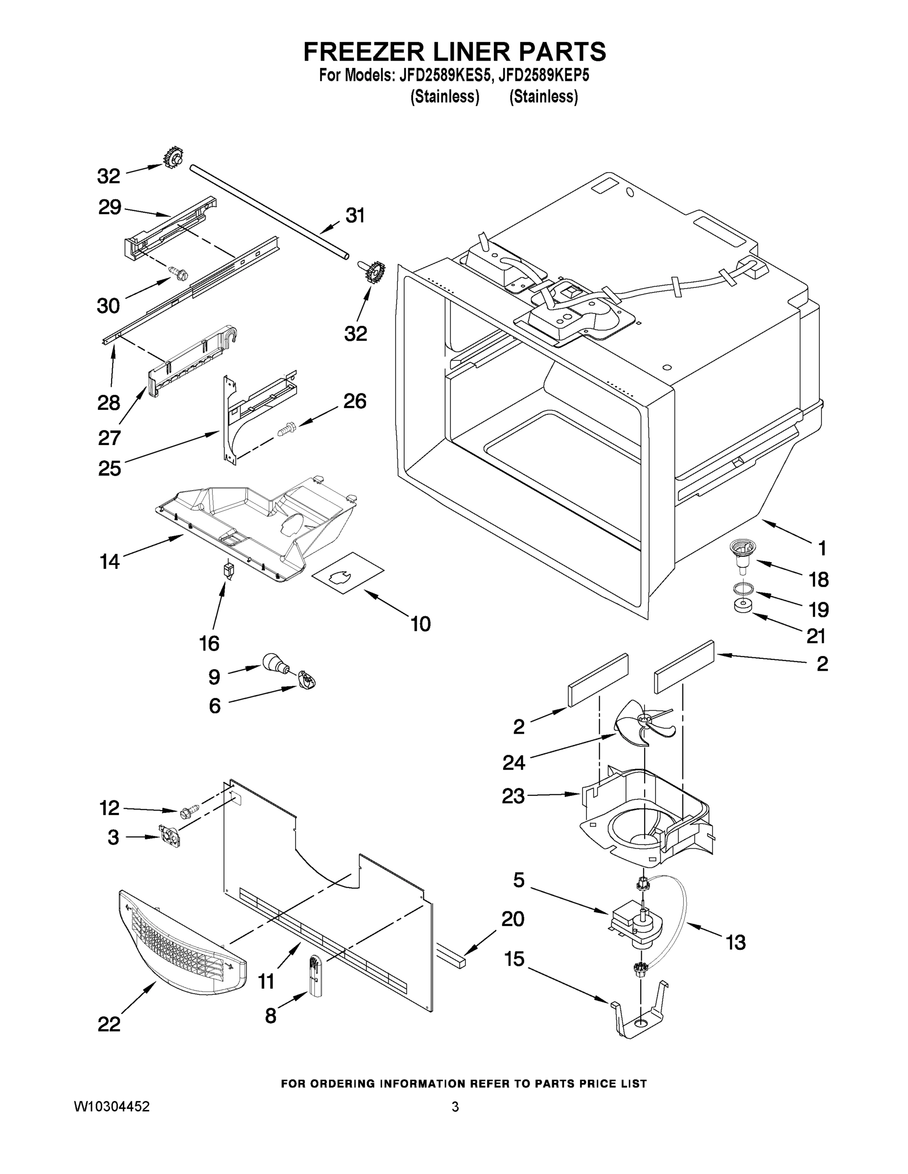 02 - FREEZER LINER PARTS