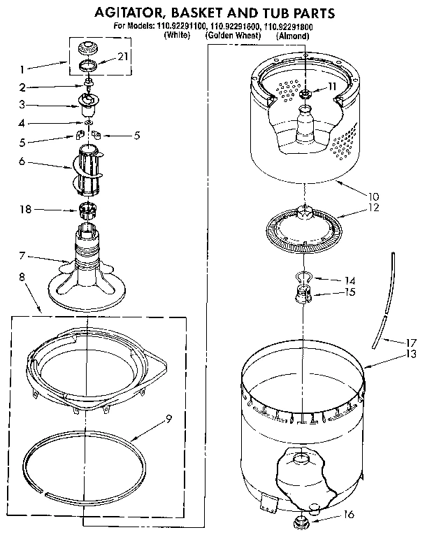 AGITATOR BASKET AND TUB