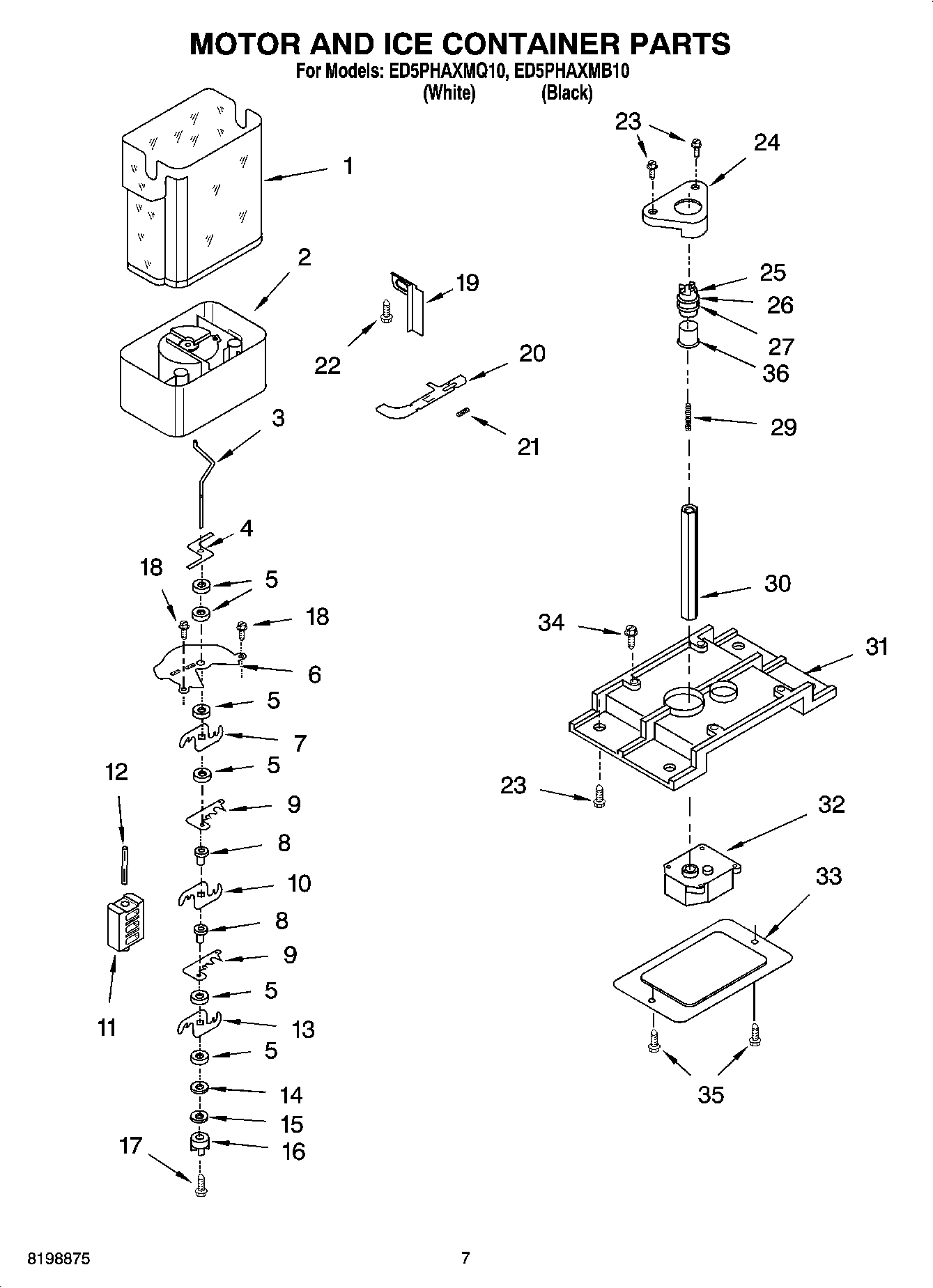 05 - MOTOR AND ICE CONTAINER PARTS